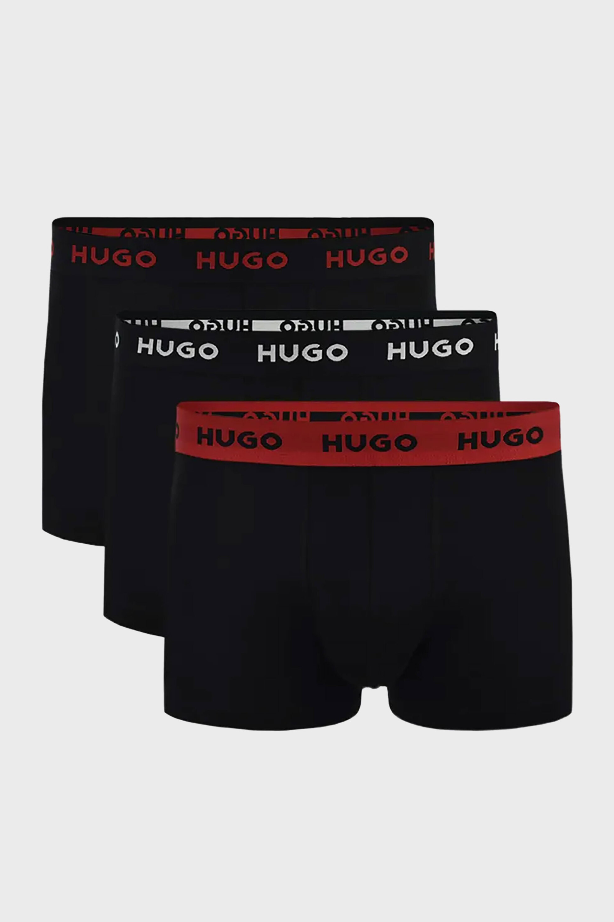 Hugo Boss σετ ανδρικά εσώρουχα trunk με logo tape (3 τεμάχια) - 50532611 Μαύρο