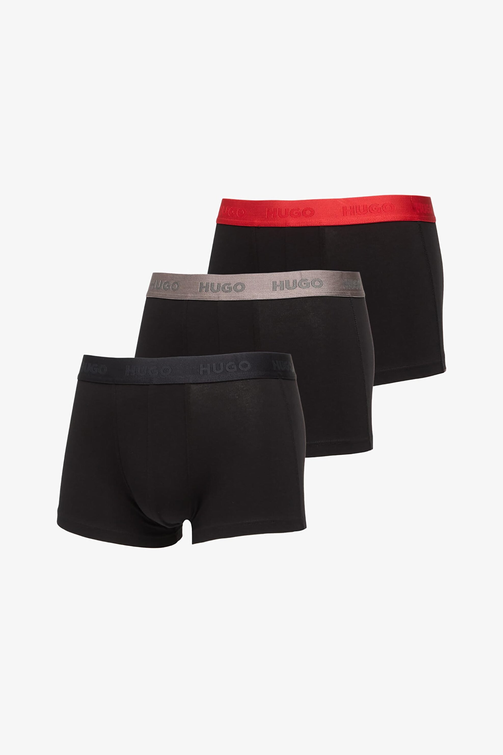 Hugo Boss σετ ανδρικά εσώρουχα trunk με logo tape (3 τεμάχια) - 50532611 Μαύρο Γυαλιστερό