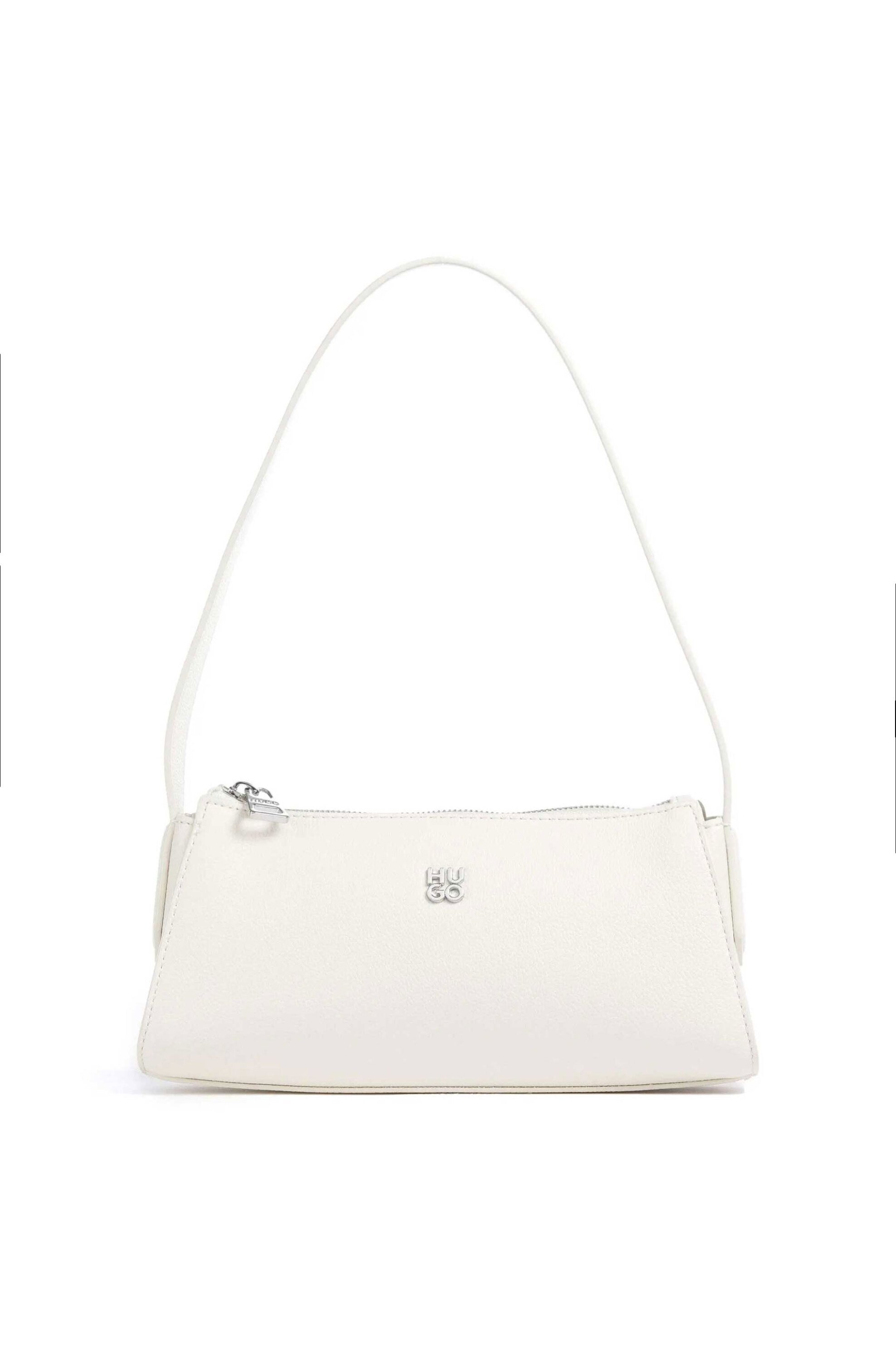 Hugo Boss γυναικεία τσάντα ώμου με μεταλλικό λογότυπο "Chris 2.0" - 50546985 Κρέμ