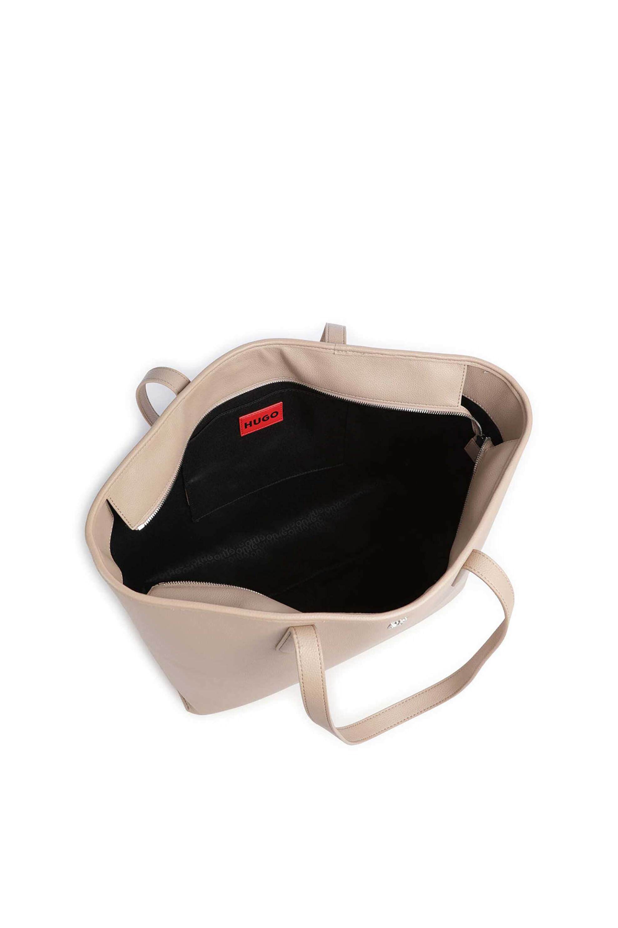 Hugo Boss Γυναικεία Τσάντα Tote με Μεταλλικό Λογότυπο Chris 2 0 - 50546965 Μπεζ