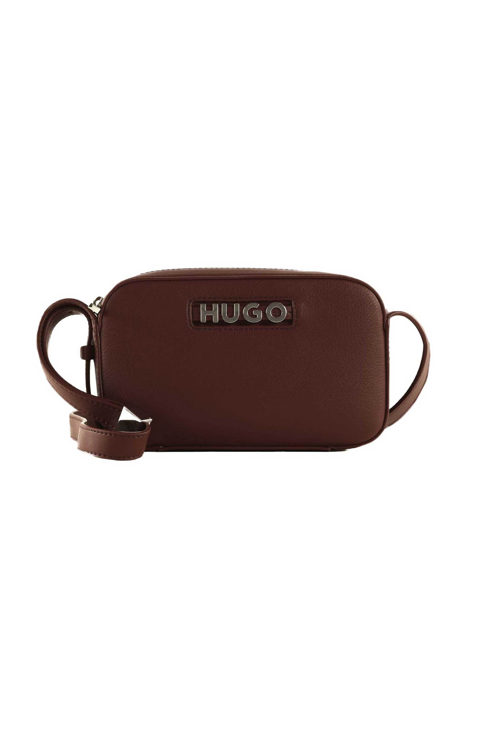 Hugo Boss γυναικεία τσάντα crossbody με μεταλλικό λογότυπο "Mel 2.0" - 50547054 Μπορντό