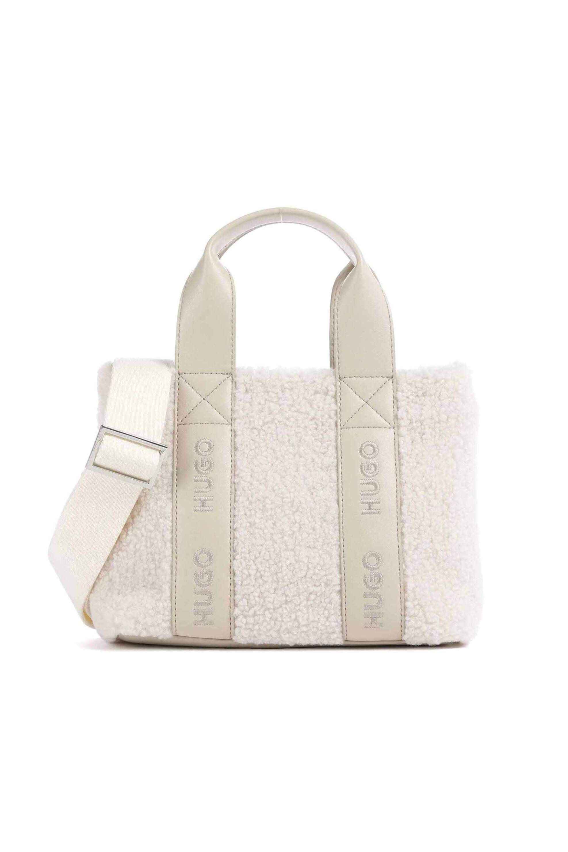 Hugo Boss γυναικεία τσάντα χειρός μπουκλέ με λογότυπο "Becky" - 50552295 Κρέμ