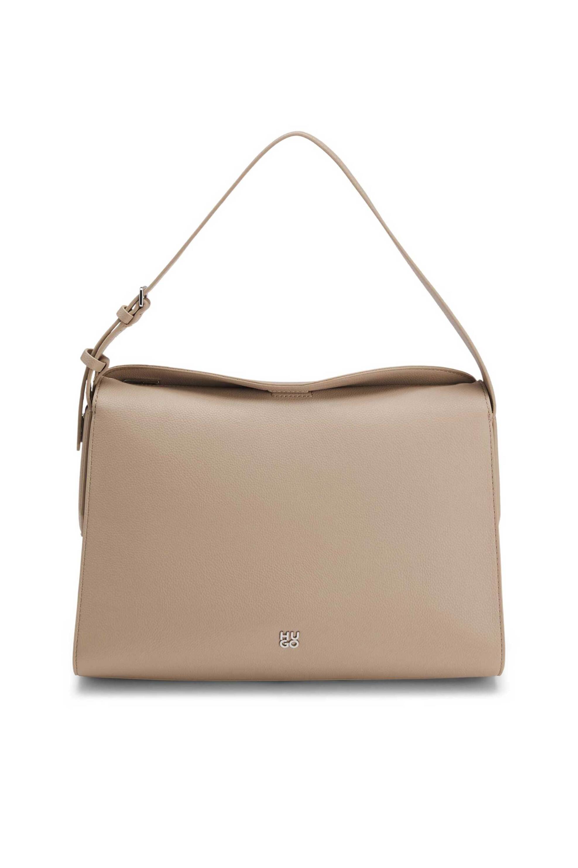 Hugo Boss γυναικεία τσάντα ώμου με μεταλλικό λογότυπο "Chris 2.0" - 50557881 Μπεζ