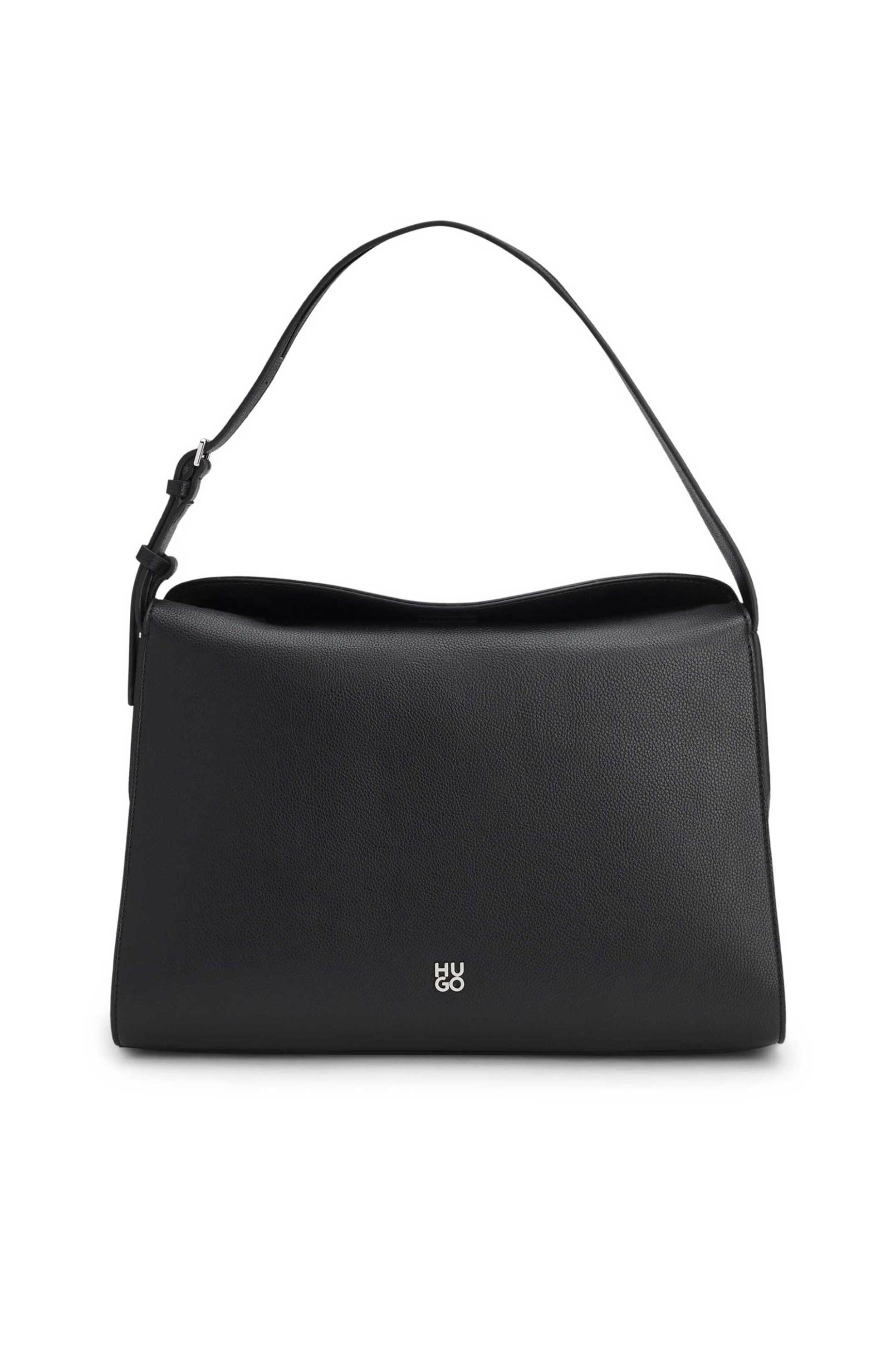 Hugo Boss γυναικεία τσάντα ώμου με μεταλλικό λογότυπο "Chris 2.0" - 50557881 Μαύρο