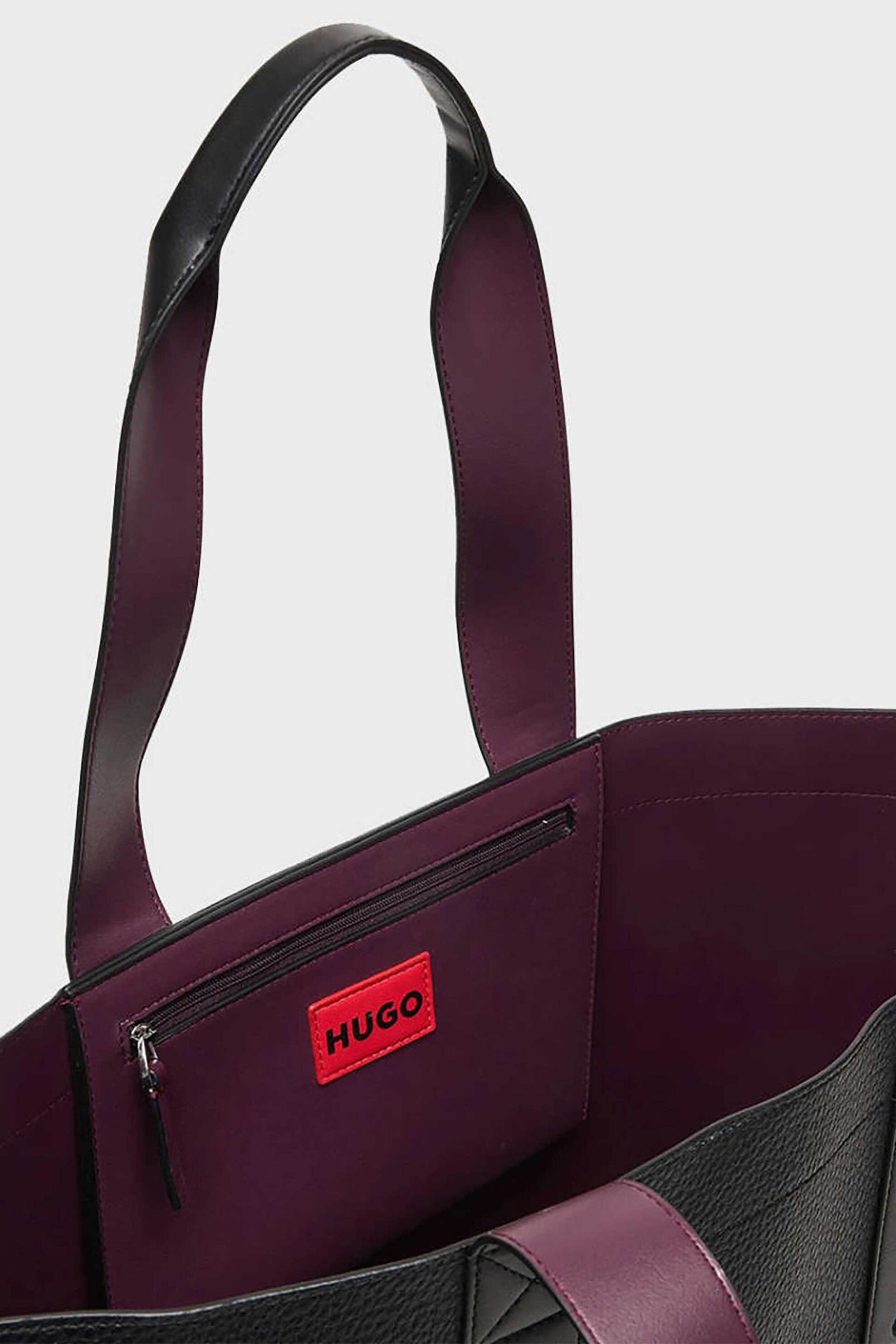 Hugo Boss Γυναικεία Τσάντα Ώμου με Ανάγλυφο Λογότυπο Becky - 50558416 Μαύρο