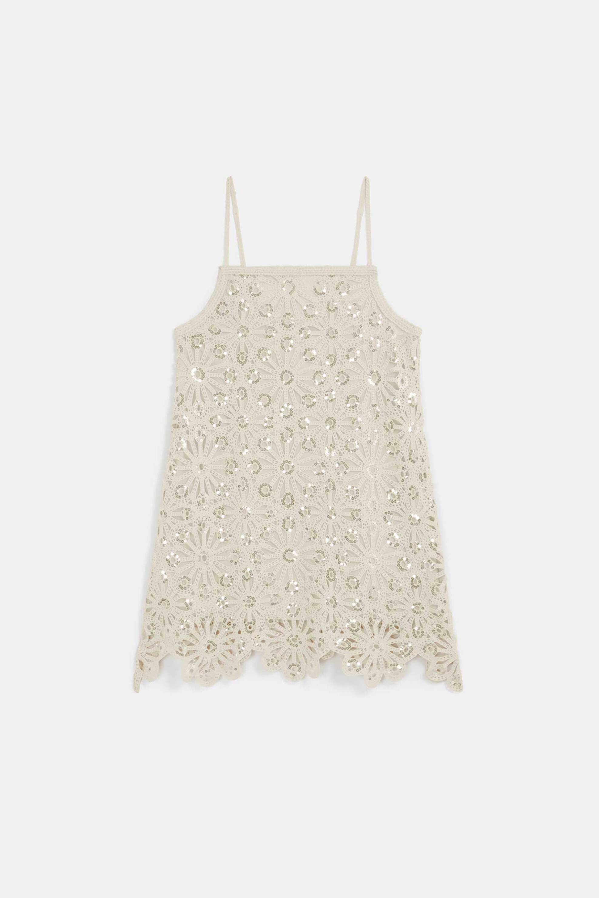 Suncoo Paris γυναικείο mini φόρεμα με παγιέτα "Chelby" - C03252E26 Μπεζ φωτογραφία