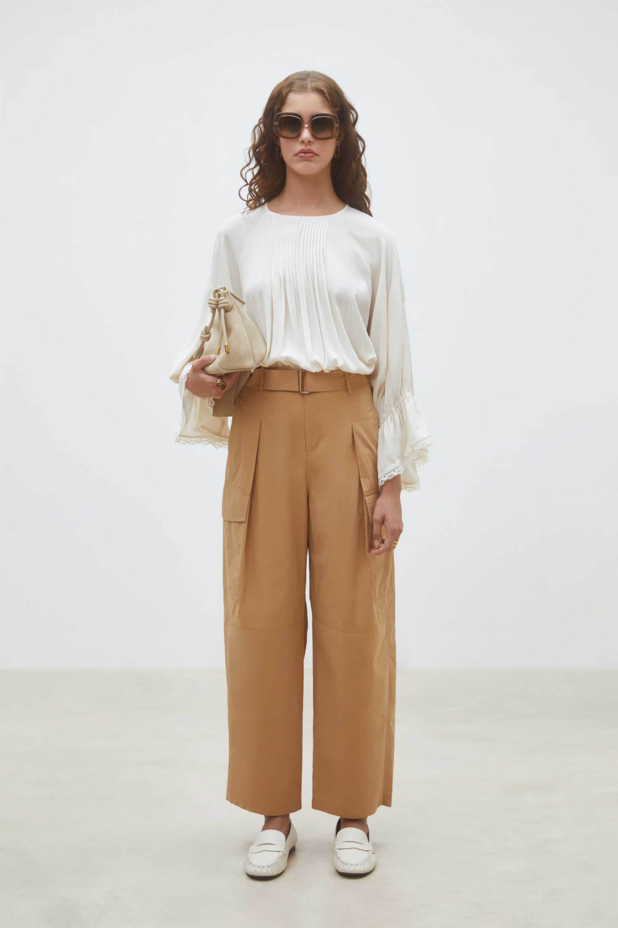 SUNCOO PARIS Suncoo Paris γυναικείο παντελόνι με τσέπες cargo "Jim" - C04114E26 Καμηλό