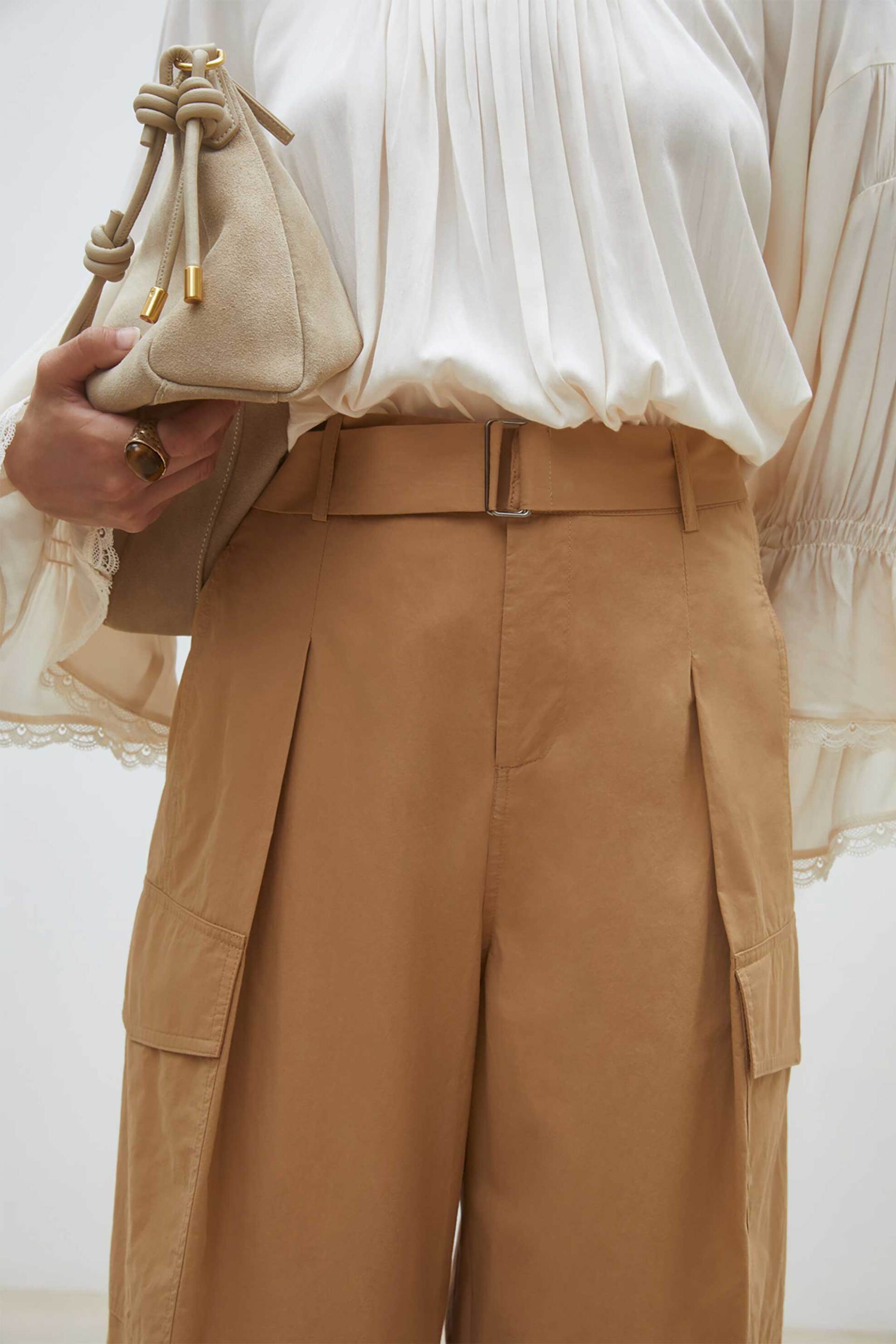 Suncoo Paris γυναικείο παντελόνι με τσέπες cargo "Jim" - C04114E26 Καμηλό φωτογραφία