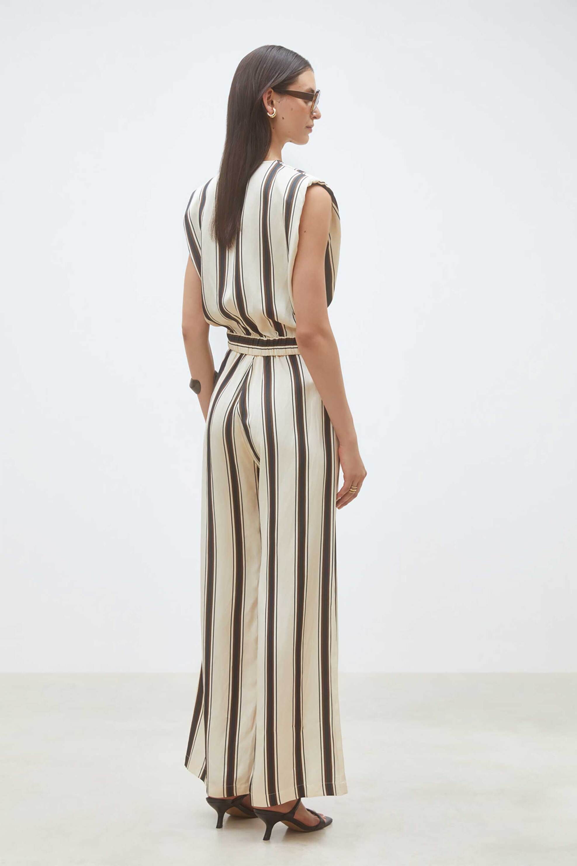 Suncoo Paris γυναικείο παντελόνι ριγέ "Jerry" - C04226E26 Λευκό φωτογραφία