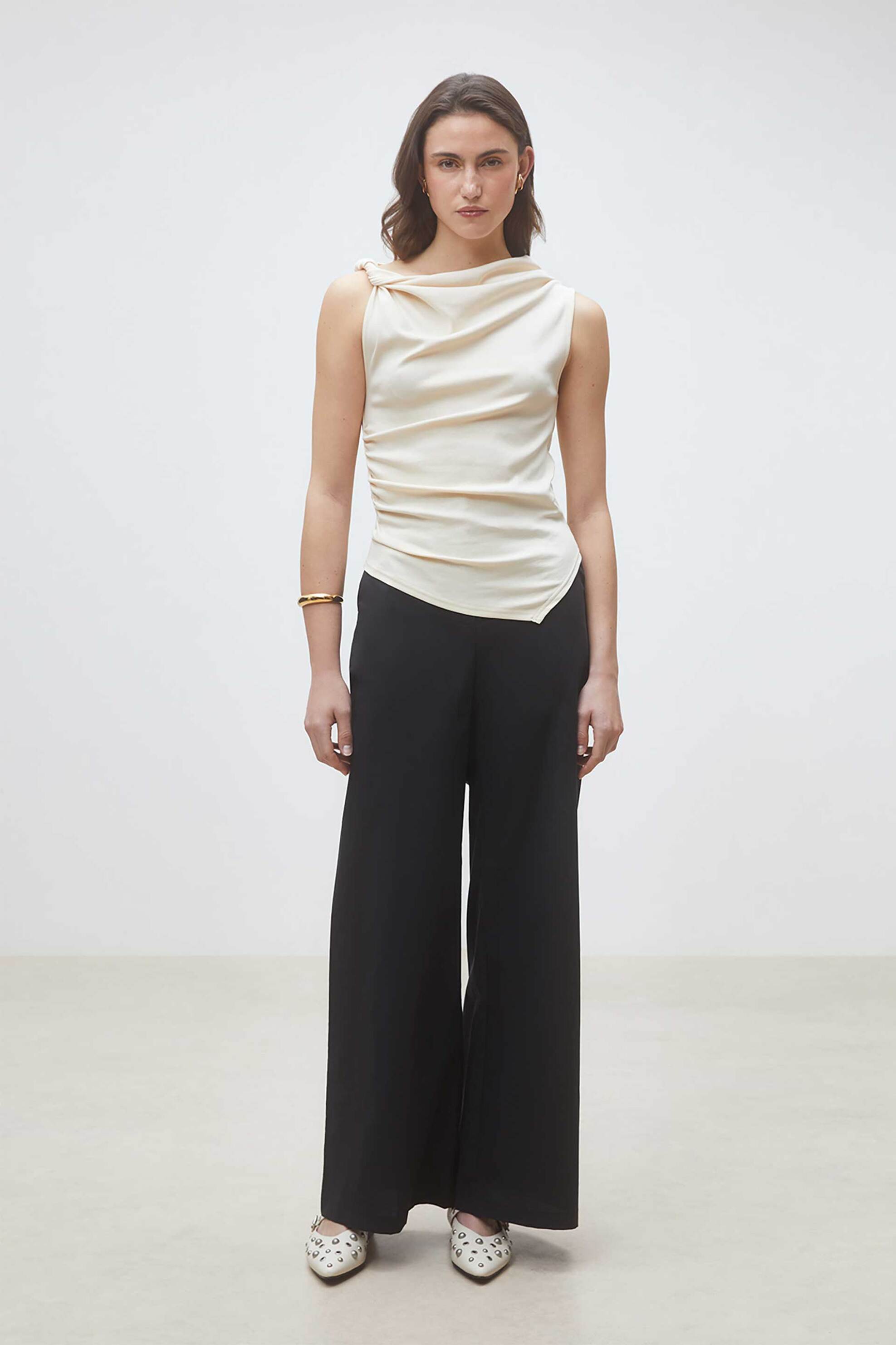 SUNCOO PARIS Suncoo Paris γυναικείο παντελόνι μονόχρωμο "Jet" - C04380E26 Μαύρο