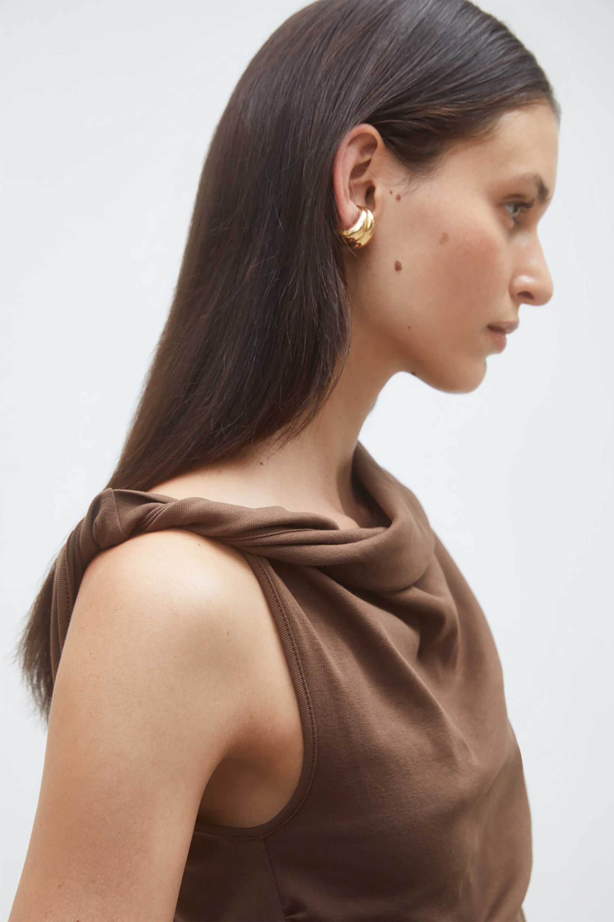 Suncoo Paris γυναικείο τοπ αμάνικο "Migili" - C08309E26 Καφέ φωτογραφία