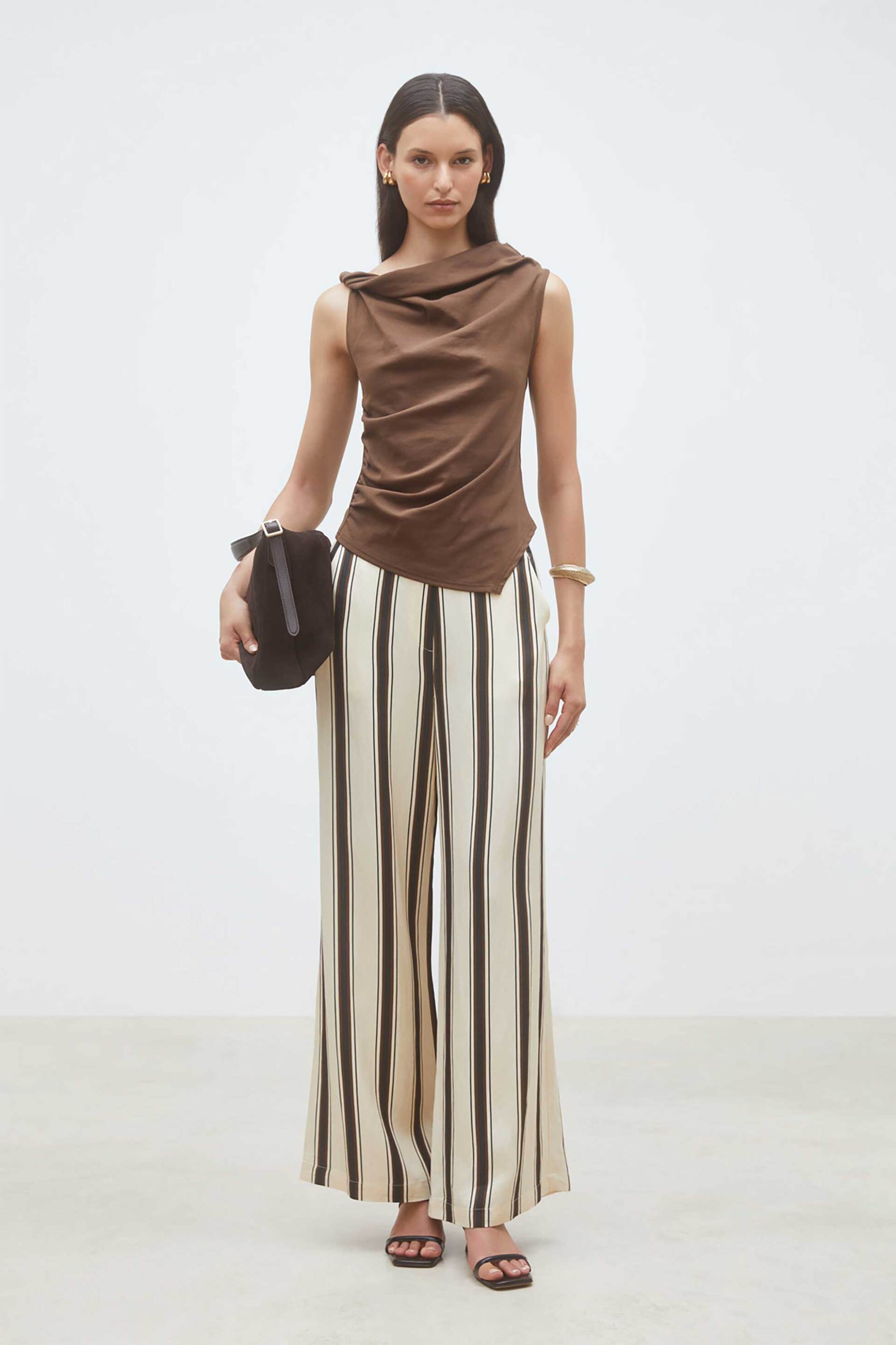 Suncoo Paris γυναικείο τοπ αμάνικο "Migili" - C08309E26 Καφέ φωτογραφία