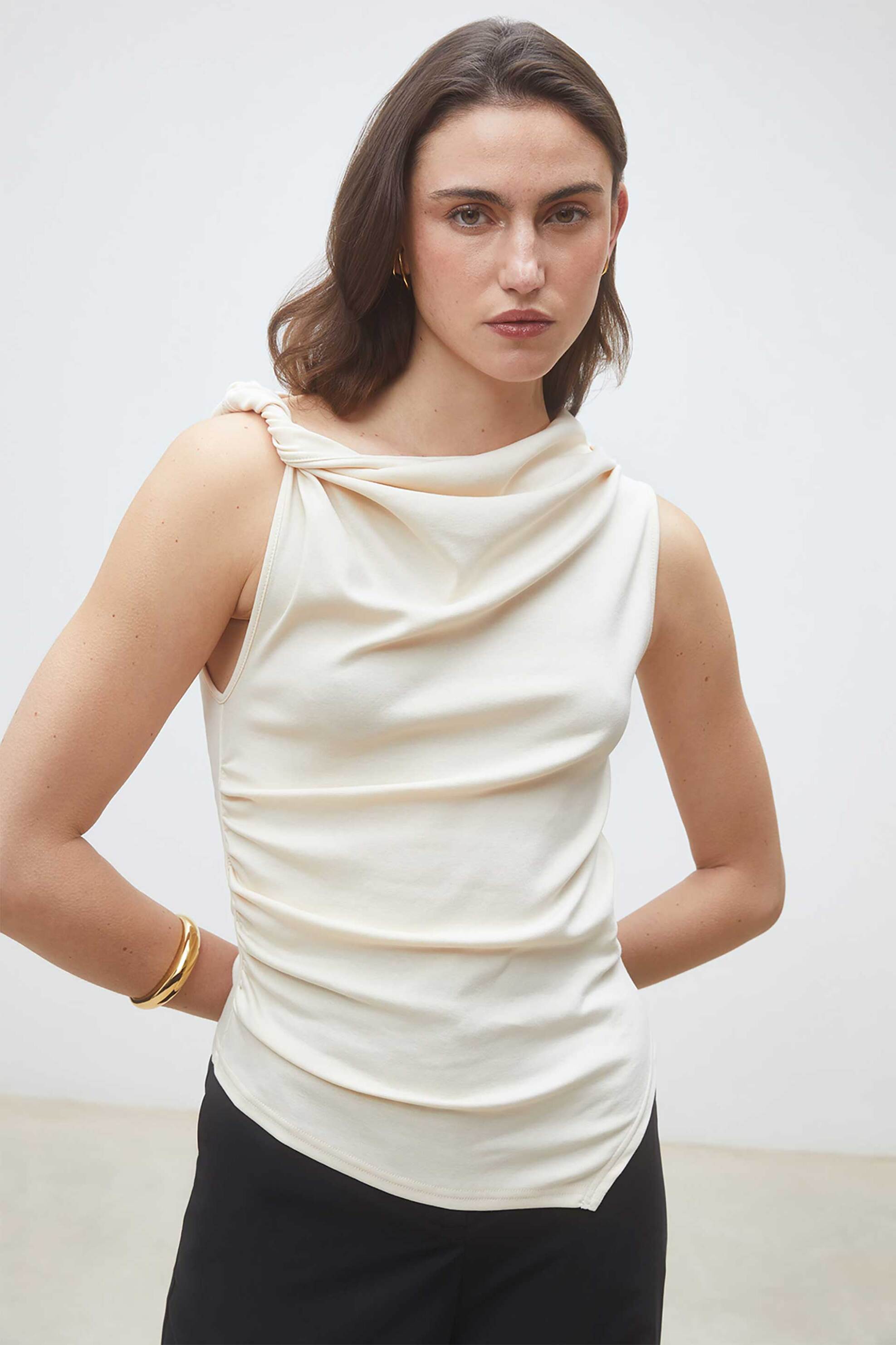 SUNCOO PARIS Suncoo Paris γυναικείο τοπ αμάνικο "Migili" - C08309E26 Λευκό