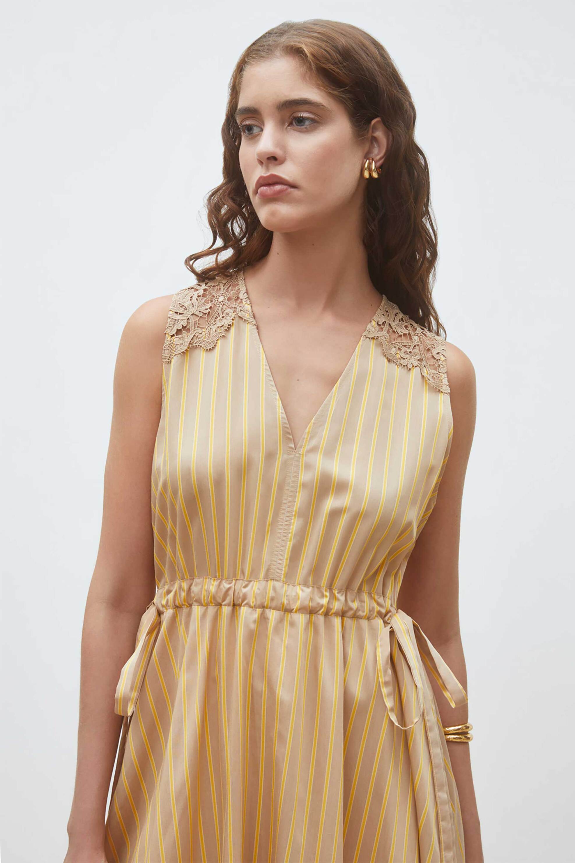 SUNCOO PARIS Suncoo Paris γυναικείο maxi φόρεμα "Ciana" - C03165E26 Καμηλό - 2