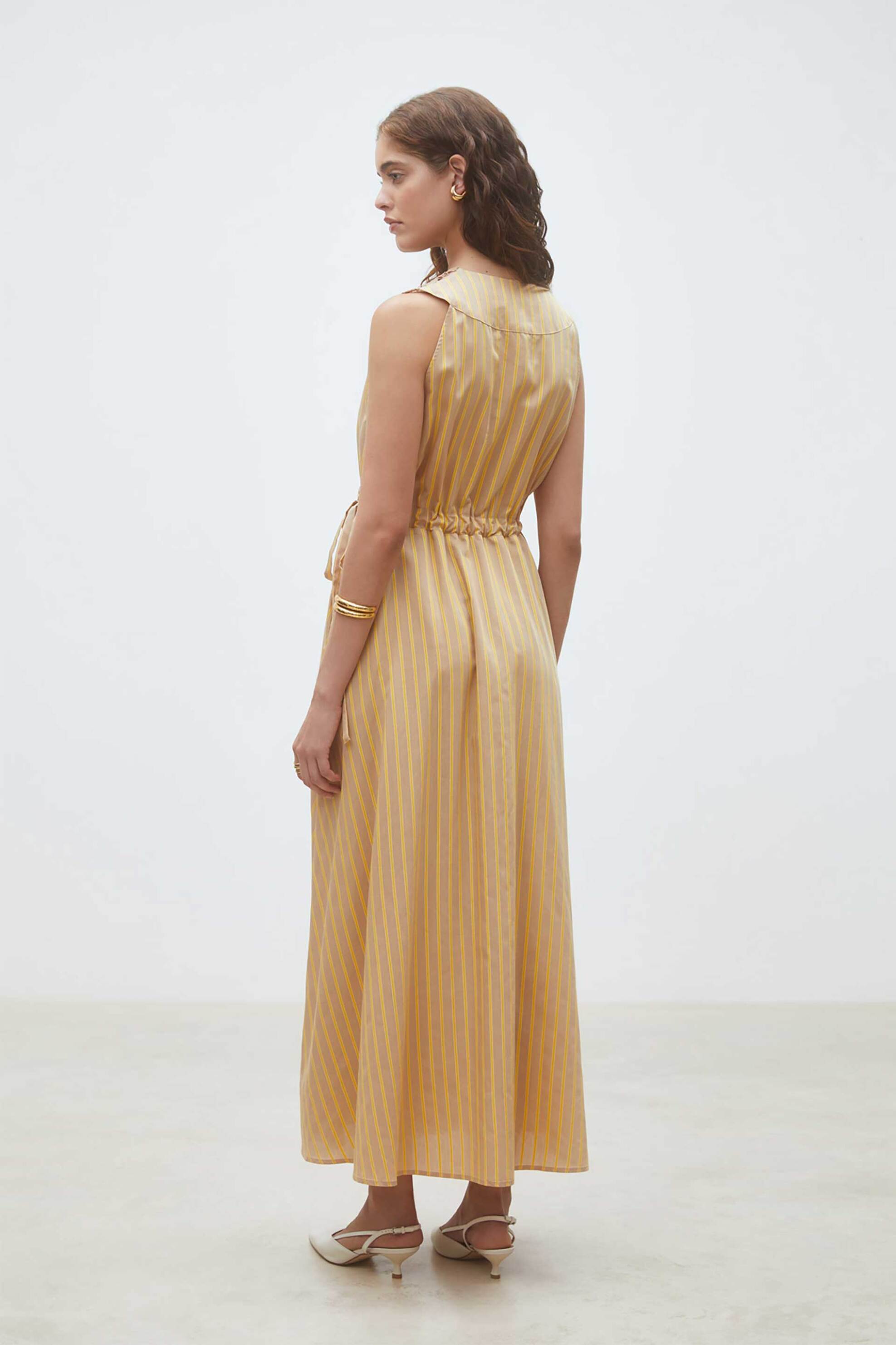 SUNCOO PARIS Suncoo Paris γυναικείο maxi φόρεμα "Ciana" - C03165E26 Καμηλό - 3