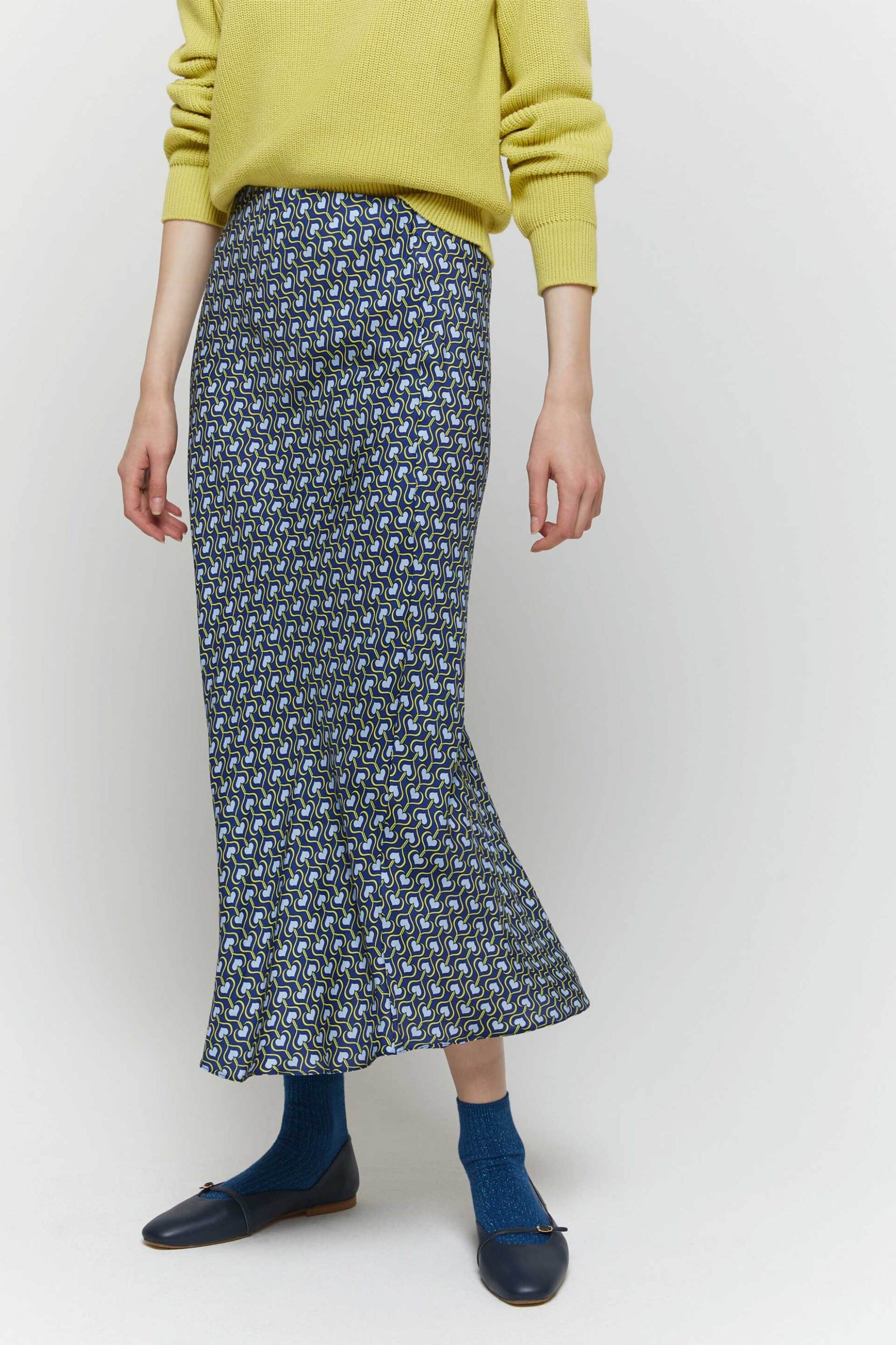 iBlues γυναικεία midi φούστα με all-over print - 2517101051200 Μπλε φωτογραφία
