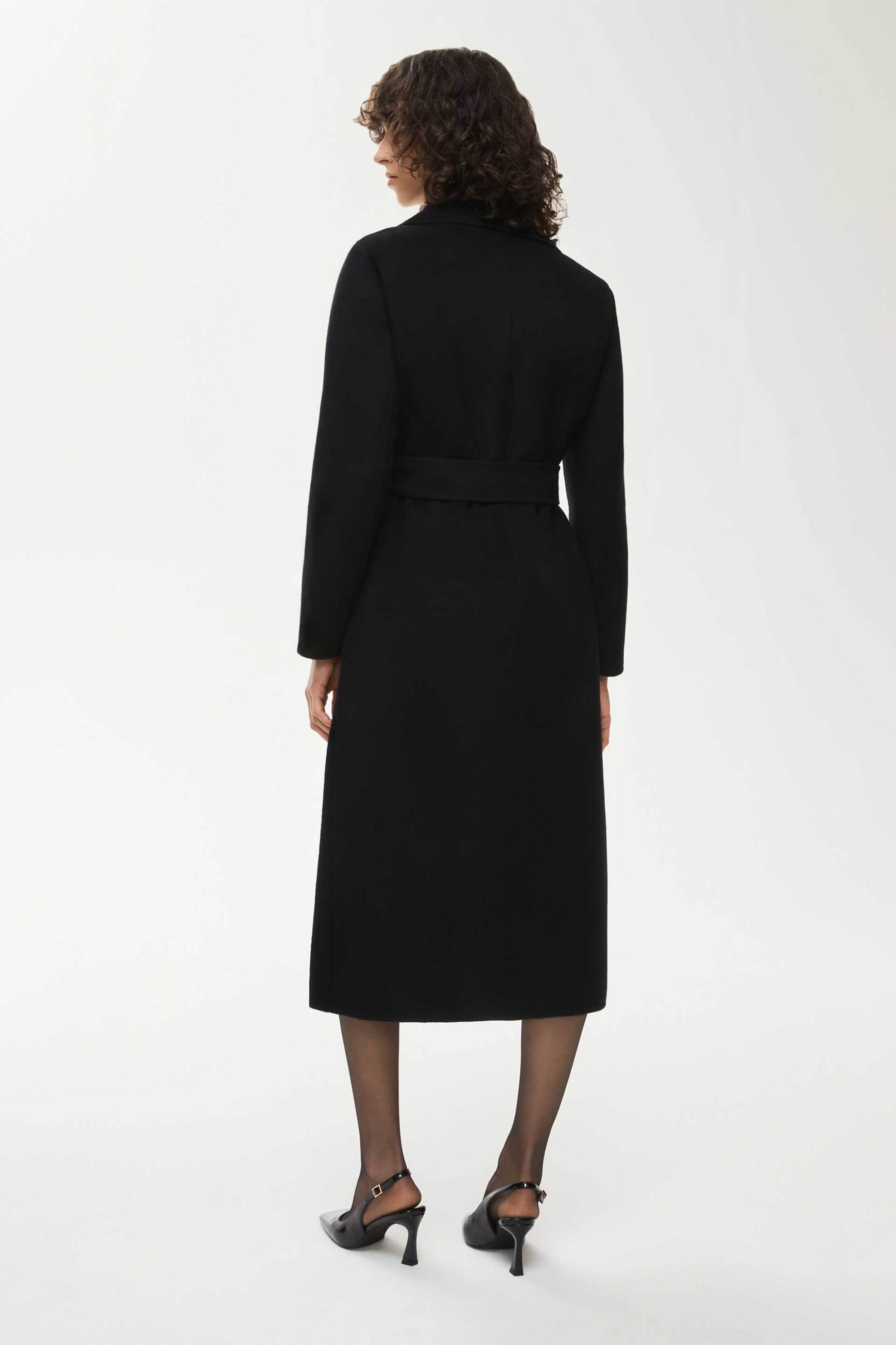 iBlues γυναικείο παλτό μονόχρωμο με ζώνη "Reus" - 2527016021200 Μαύρο φωτογραφία