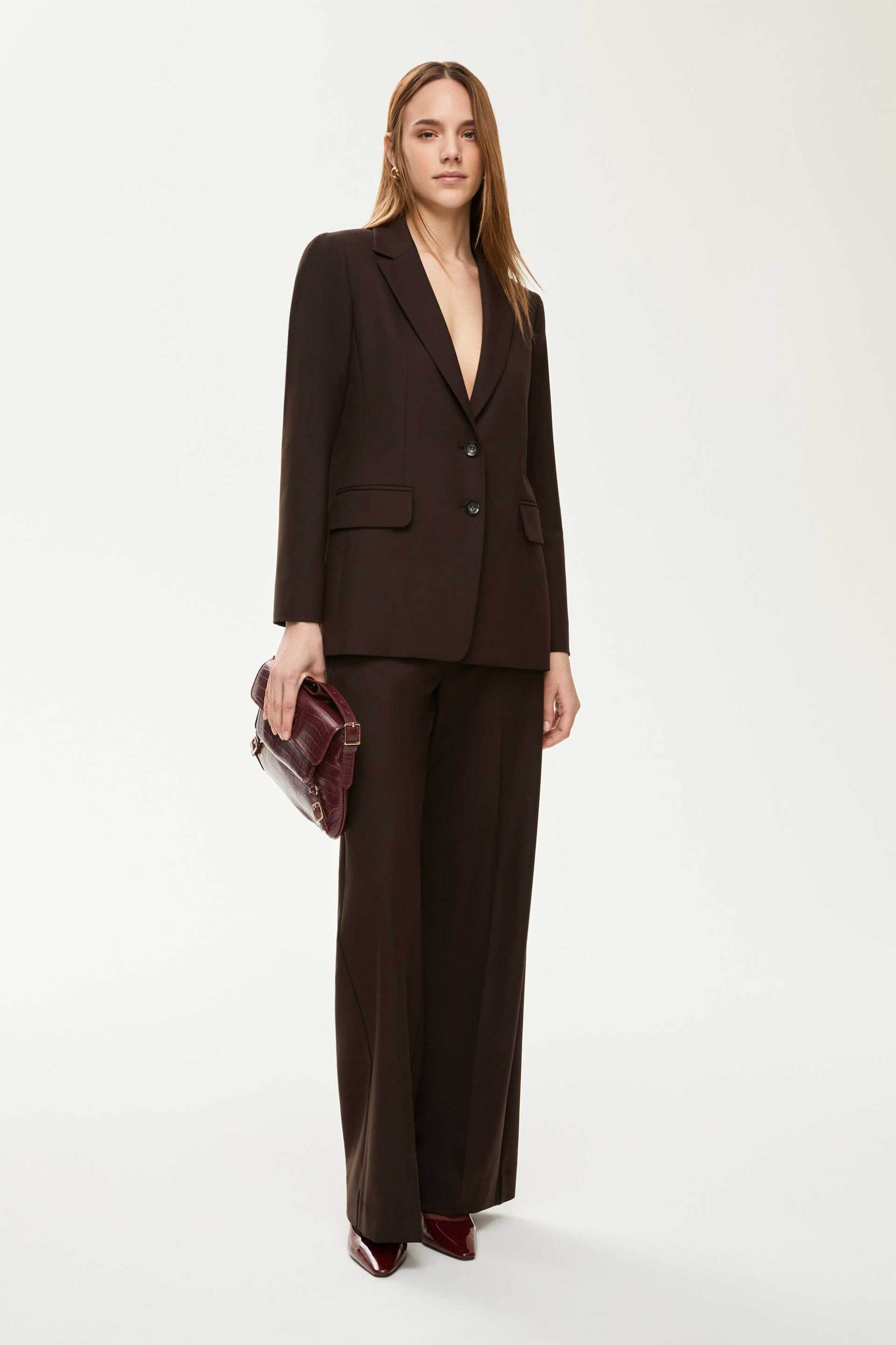 iBlues γυναικείο σακάκι τύπου blazer μονόχρωμο "Quark" - 2527046111200 Καφέ φωτογραφία