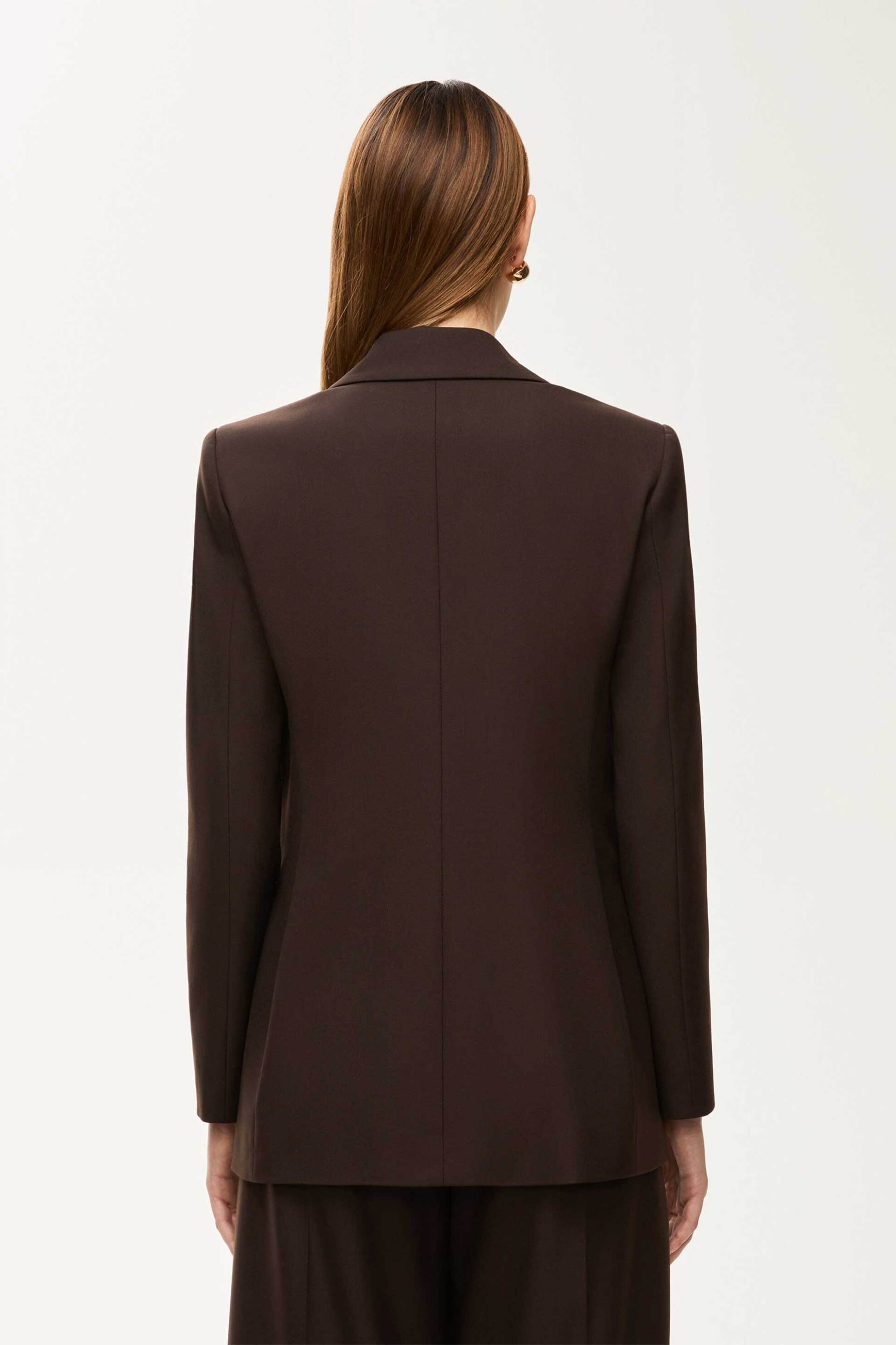 iBlues γυναικείο σακάκι τύπου blazer μονόχρωμο "Quark" - 2527046111200 Καφέ φωτογραφία