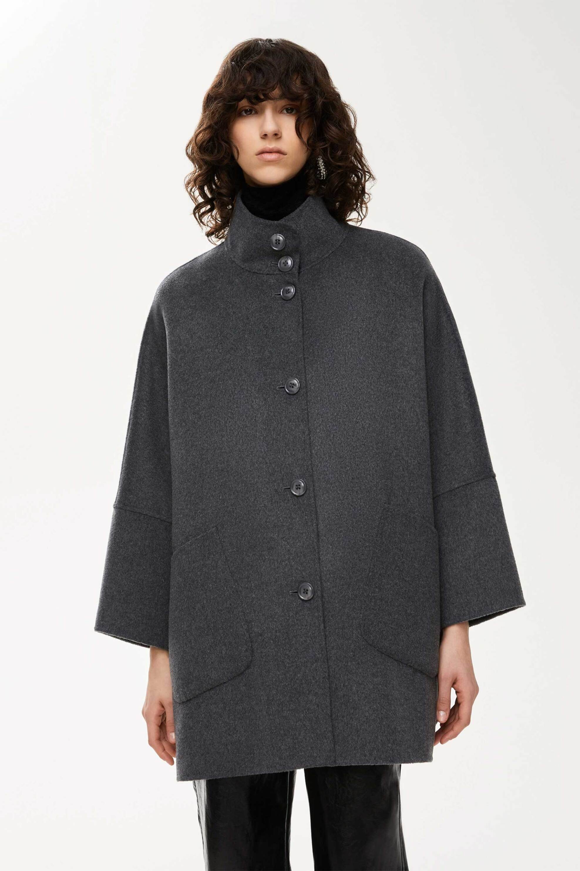 I BLUES iBlues γυναικείο παλτό σε στυλ κάπας "Brunner" - 2527086021200 Γκρι