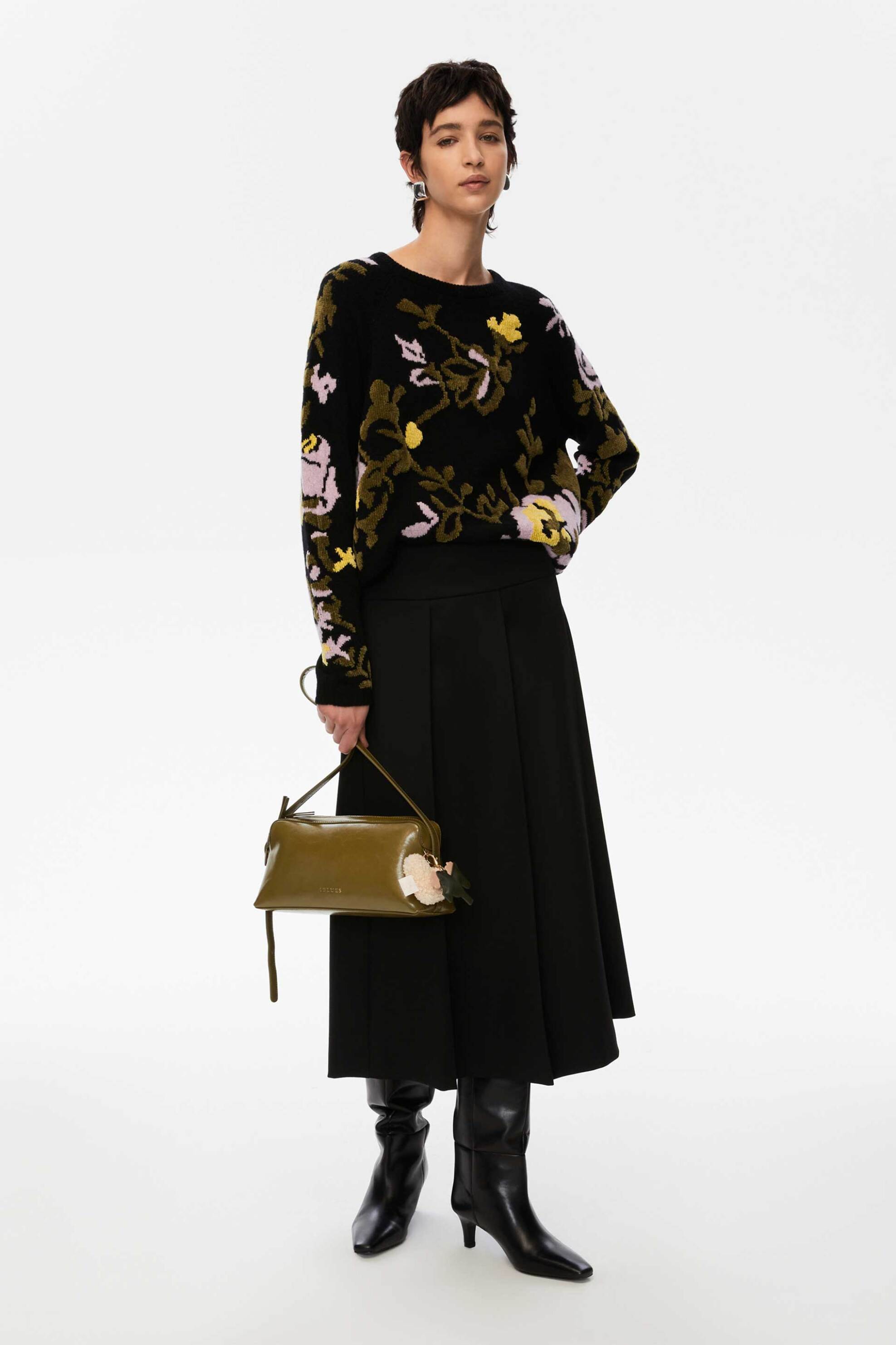 I BLUES iBlues γυναικεία midi φούστα με πιέτες "Stresa" - 2527106022200 Μαύρο