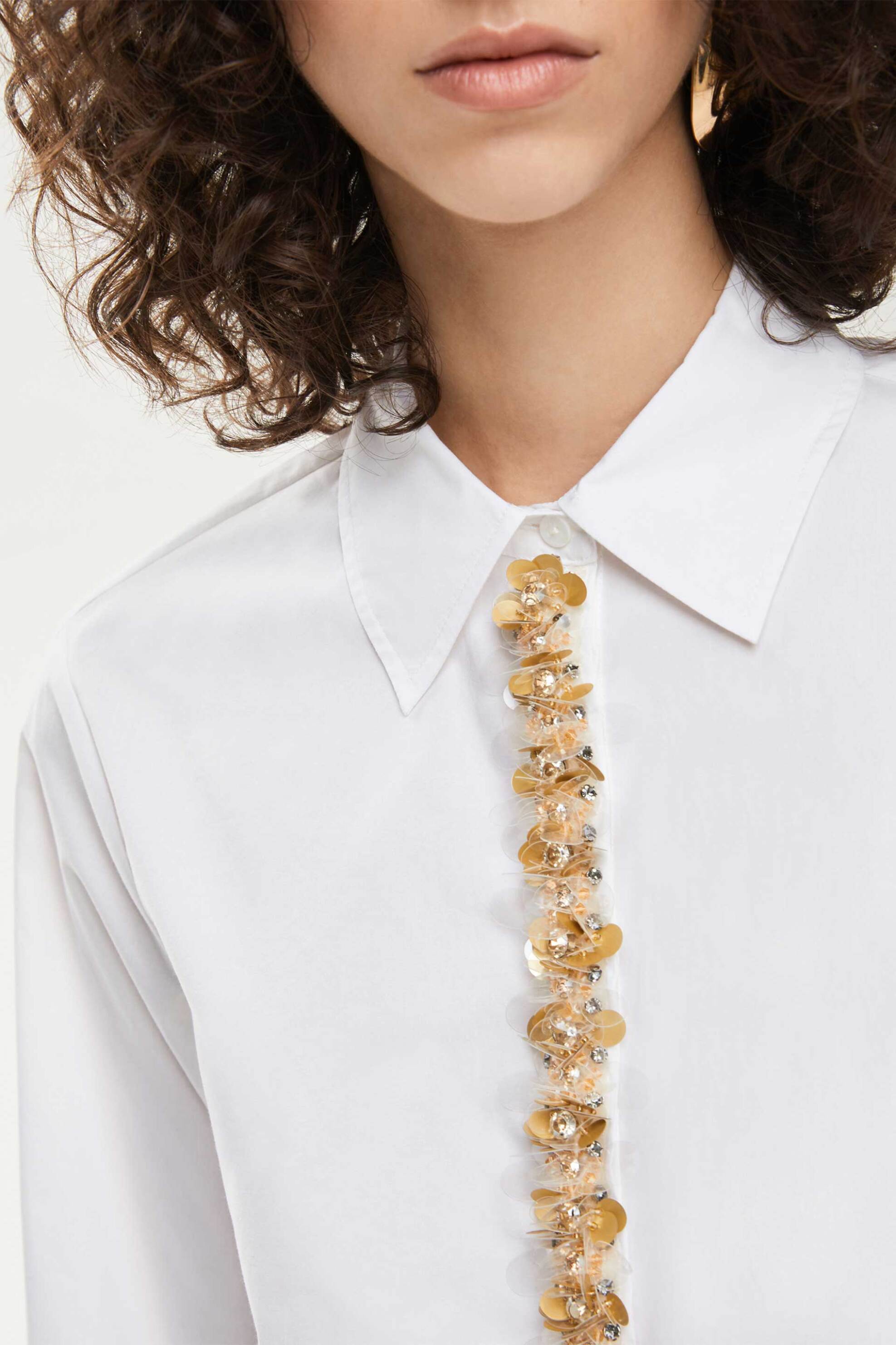 iBlues γυναικείο πουκάμισο με παγιέτες "Bernini" - 2527116021200 Λευκό φωτογραφία