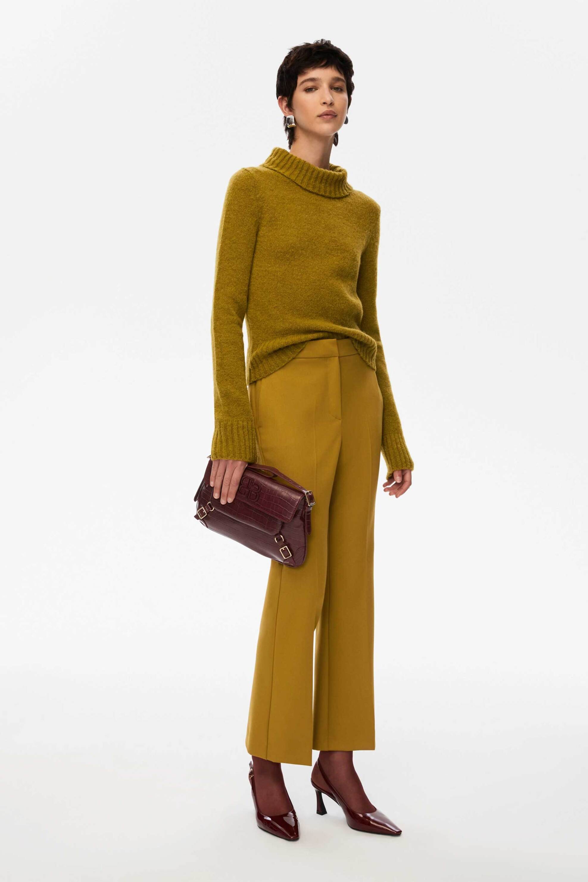 iBlues γυναικείο παντελόνι flared "Torquay" - 2527136122200 Λαδί