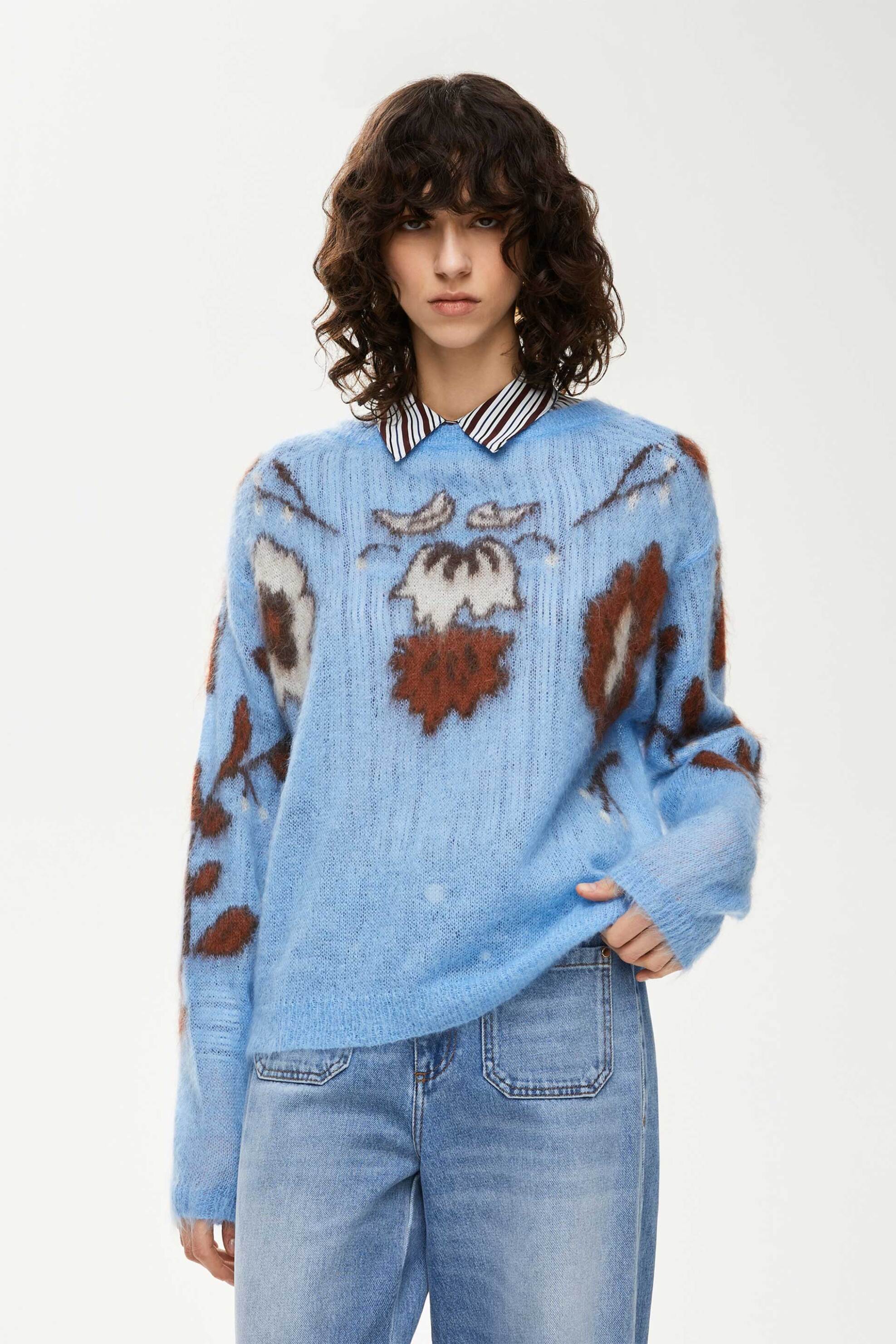 iBlues γυναικεία πλεκτή μπλούζα με σχέδιο "Donnola" - 2527366291200 Σιελ