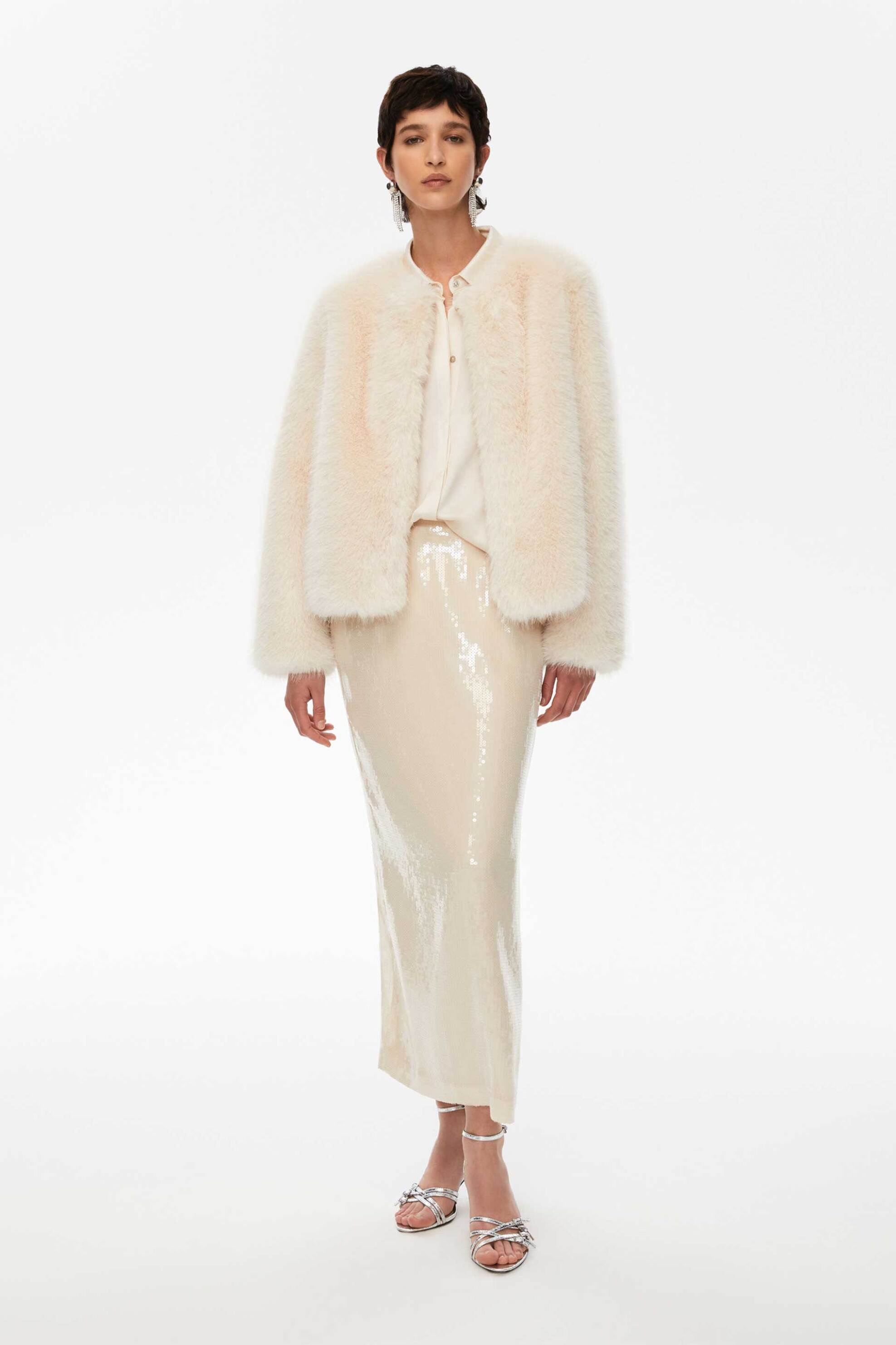 iBlues γυναικείο jacket faux fur "Ovidio" - 2527456022200 Λευκό φωτογραφία