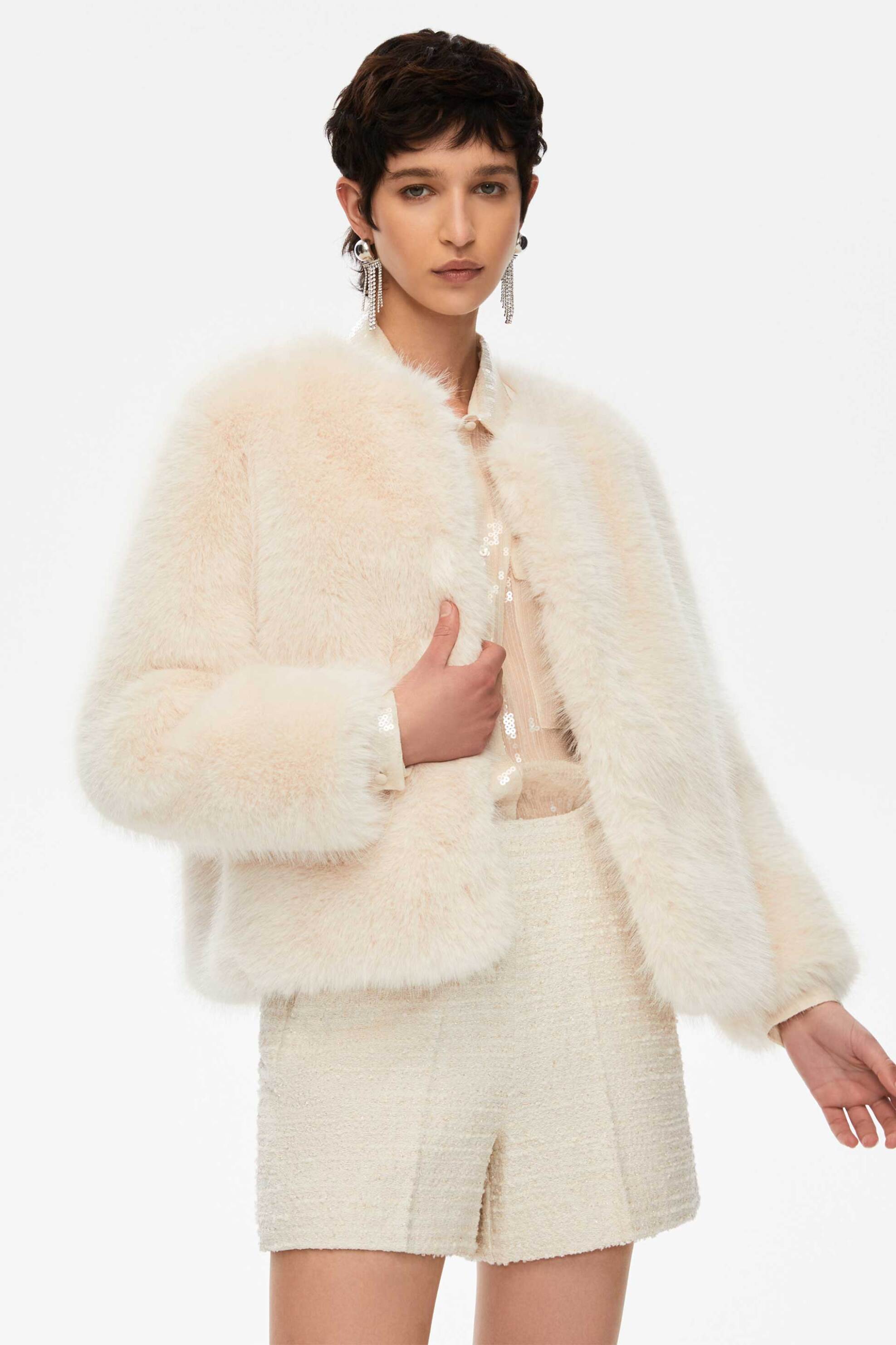 iBlues γυναικείο jacket faux fur "Ovidio" - 2527456022200 Λευκό φωτογραφία