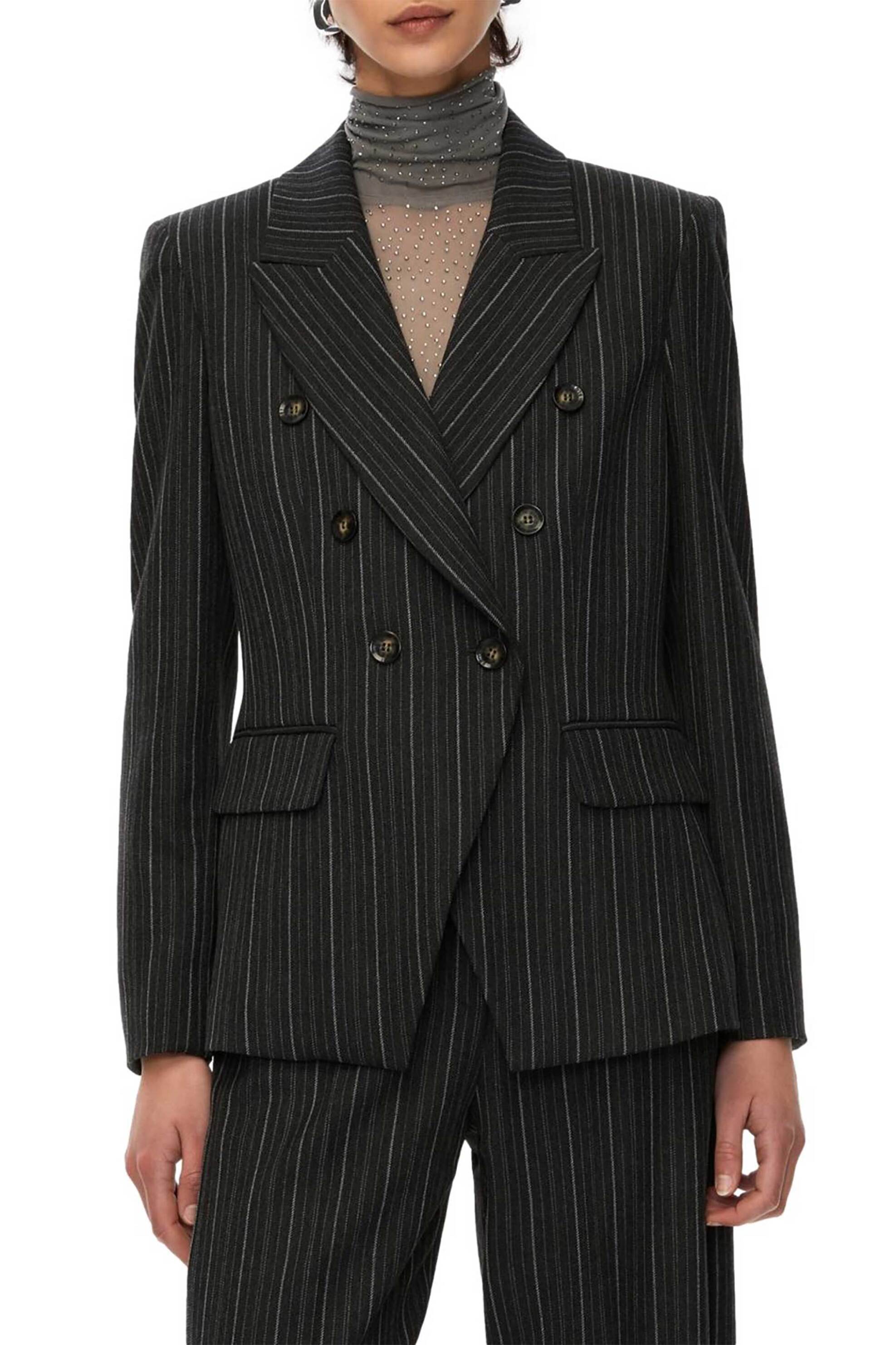 iBlues γυναικείο σακάκι ριγέ - 2527046012200 Ανθρακί