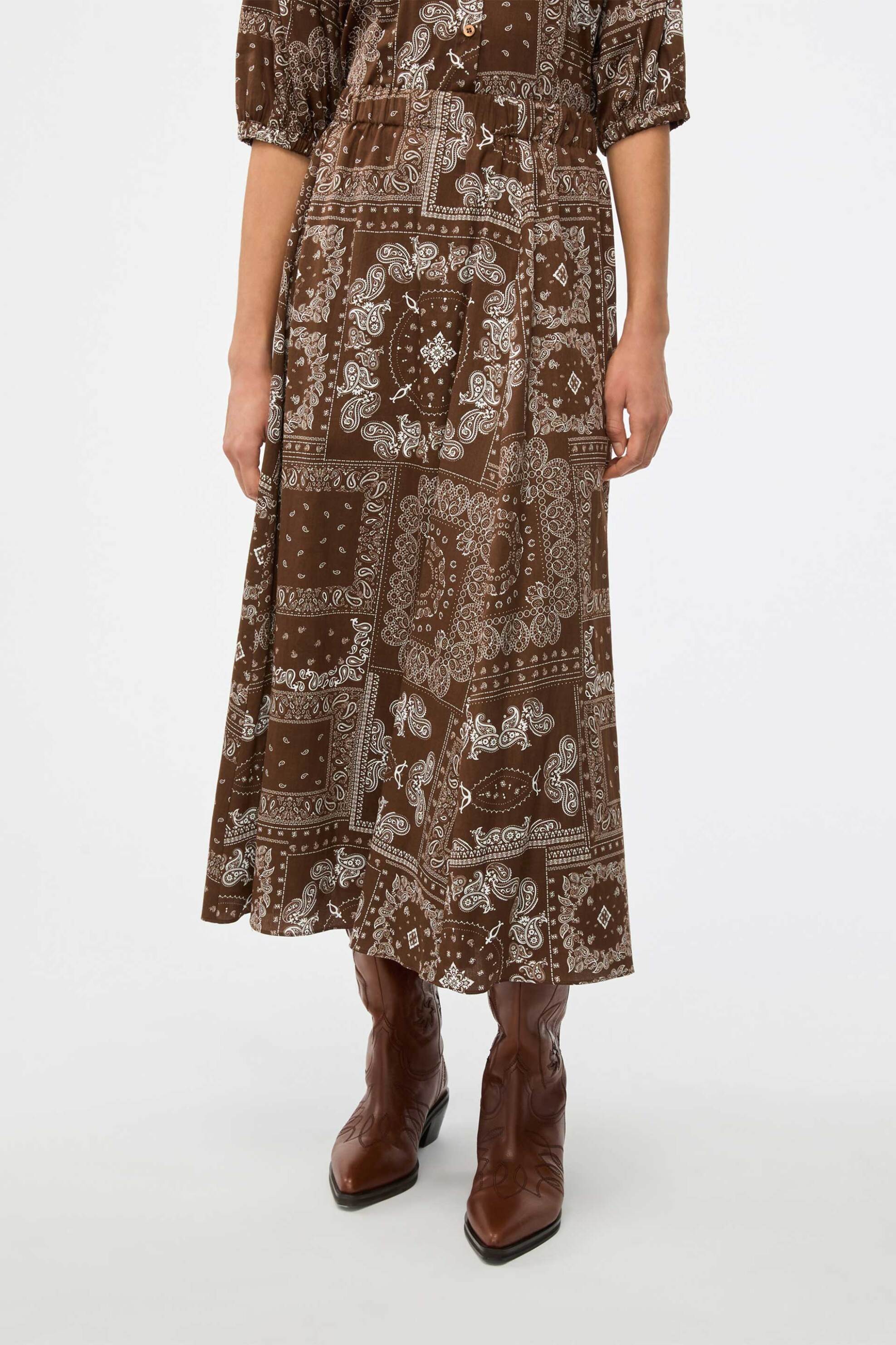 iBlues γυναικεία maxi φούστα με print "Iblvetta" - 2617101081 Καφέ φωτογραφία