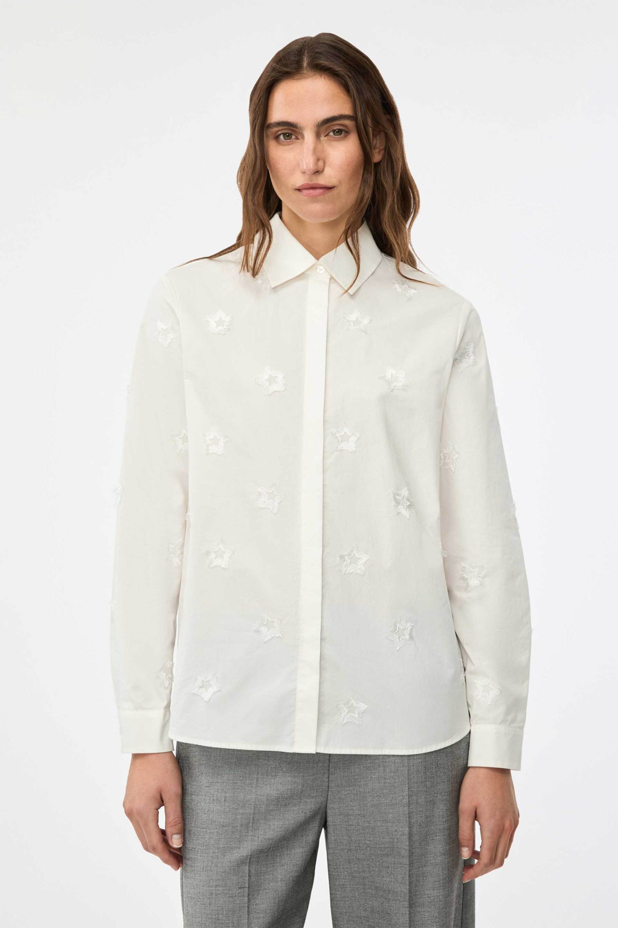 I BLUES iBlues γυναικείο πουκάμισο με κέντημα "Iblbroncio" - 2617111041 Λευκό