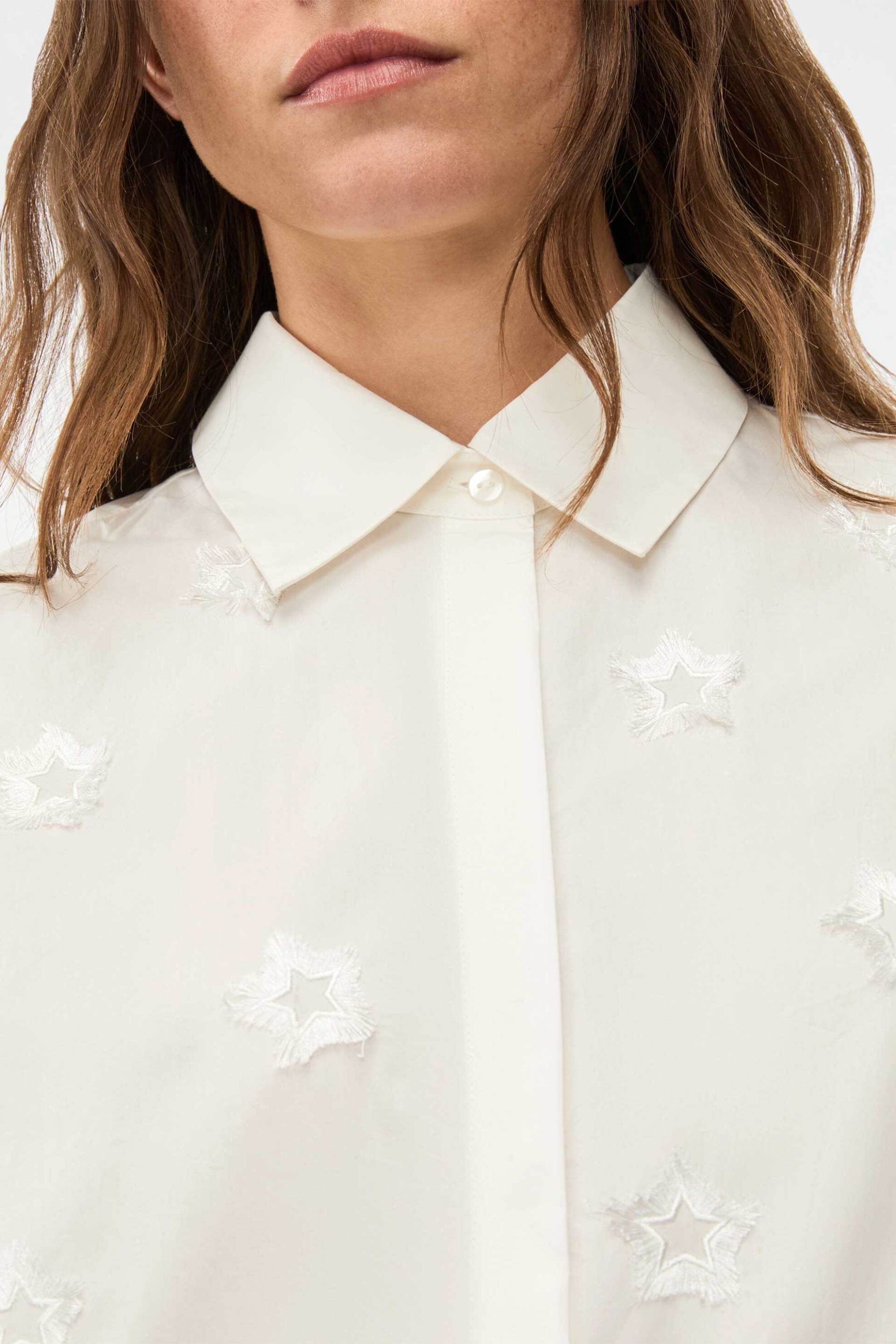 iBlues γυναικείο πουκάμισο με κέντημα "Iblbroncio" - 2617111041 Λευκό φωτογραφία