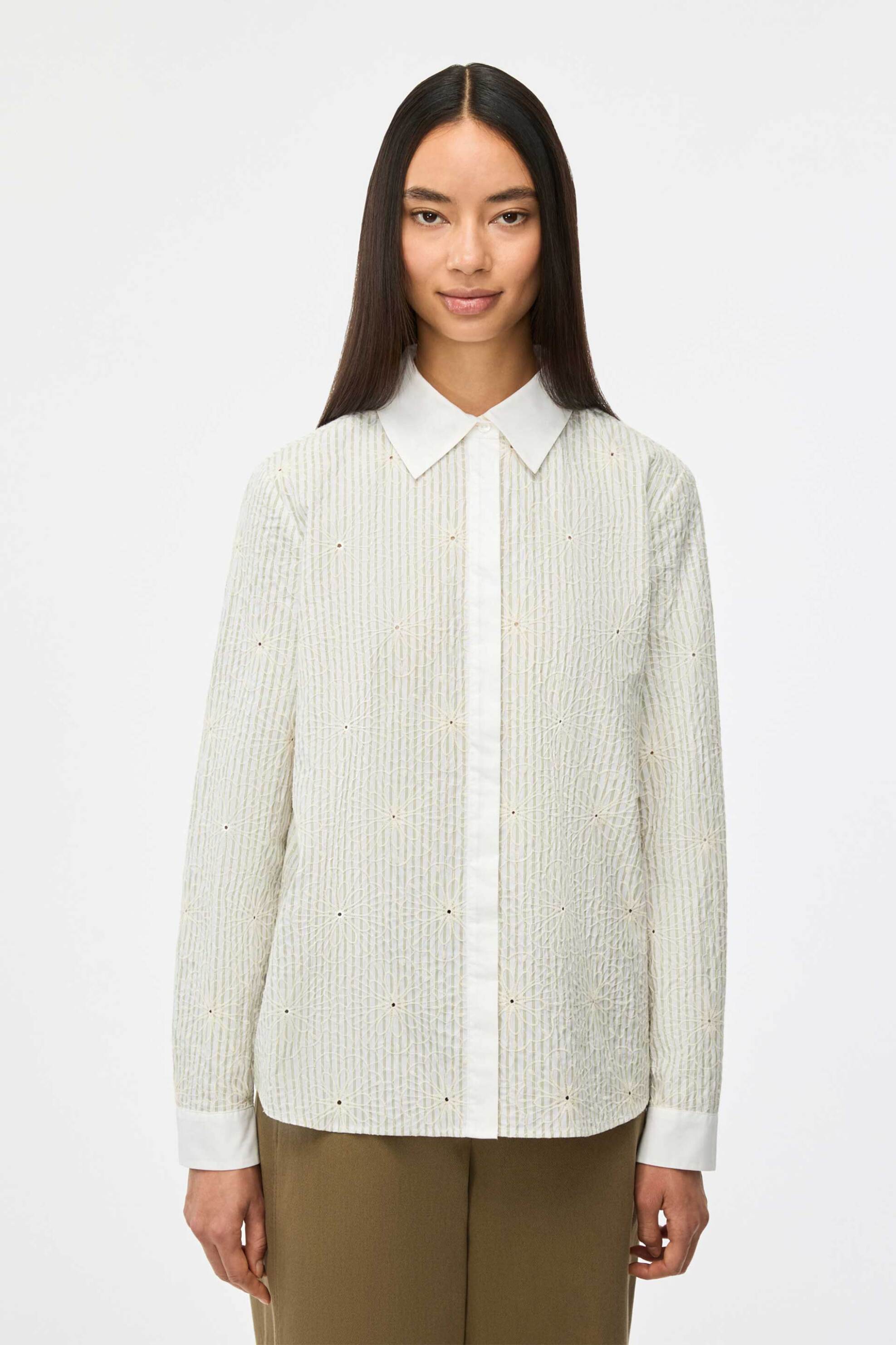 I BLUES iBlues γυναικείο πουκάμισο με κέντημα "Iblbroncio" - 2617111041 Πράσινο