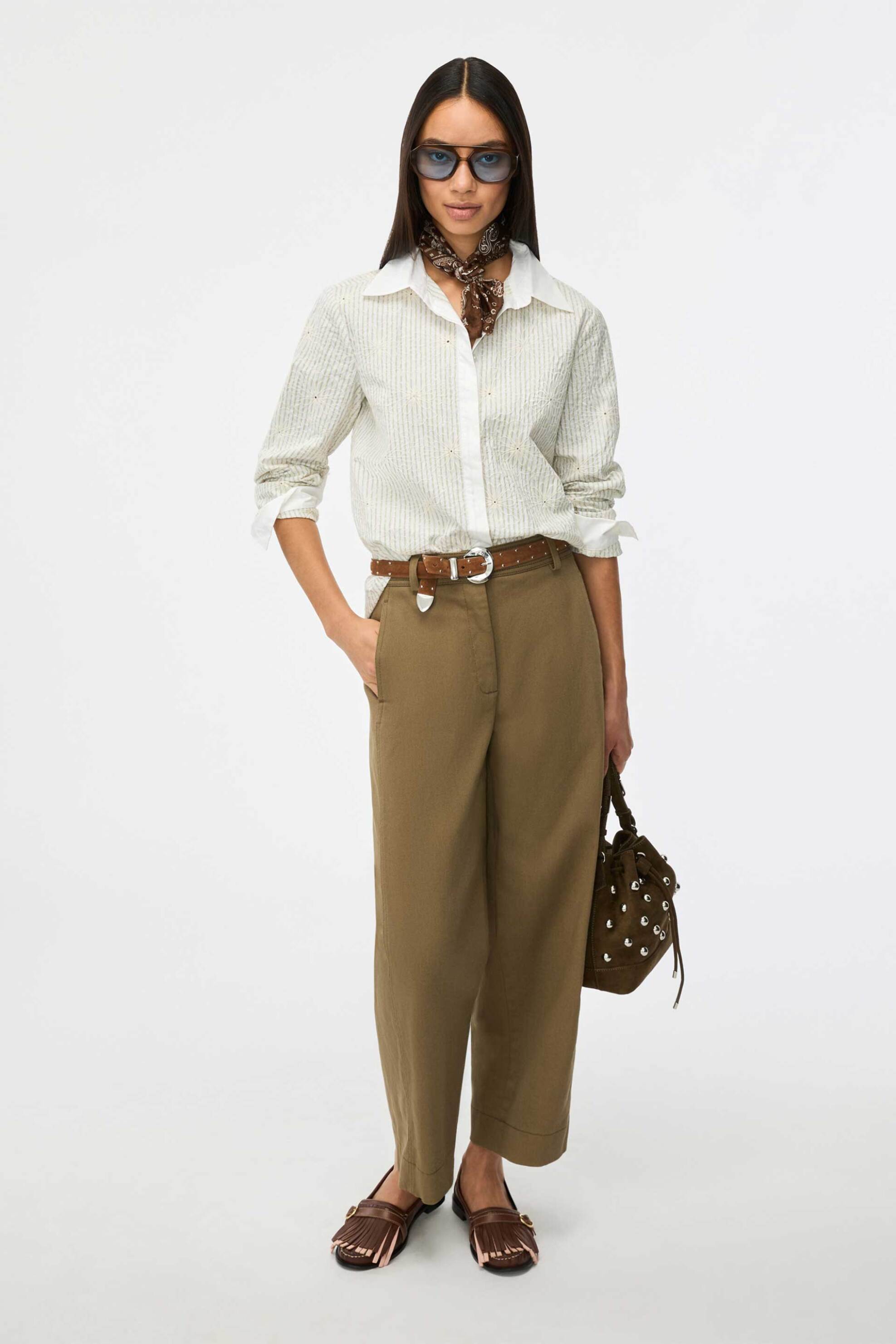 iBlues γυναικείο πουκάμισο με κέντημα "Iblbroncio" - 2617111041 Πράσινο φωτογραφία