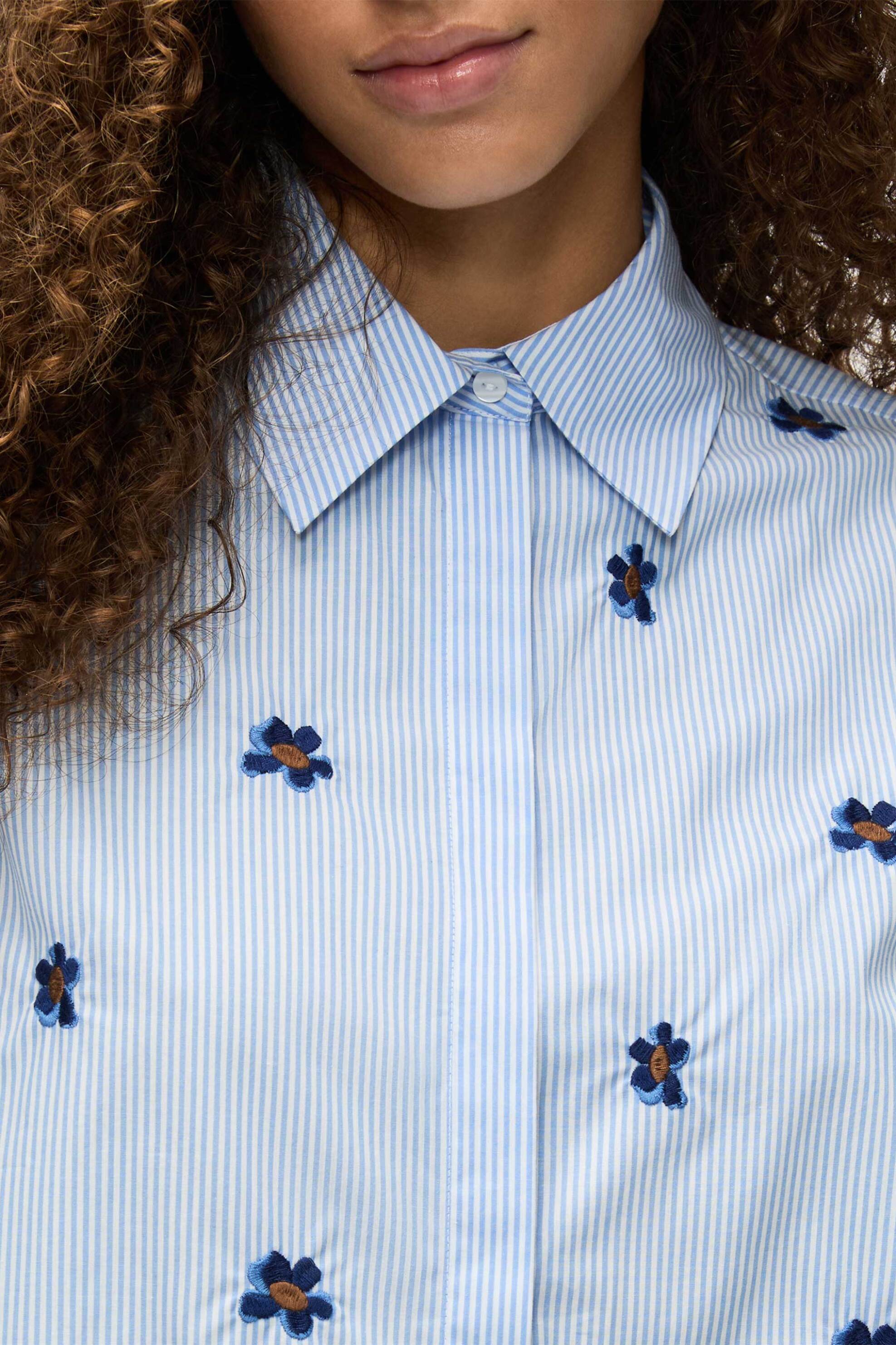 iBlues γυναικείο πουκάμισο με κέντημα "Iblbroncio" - 2617111041 Σιελ φωτογραφία