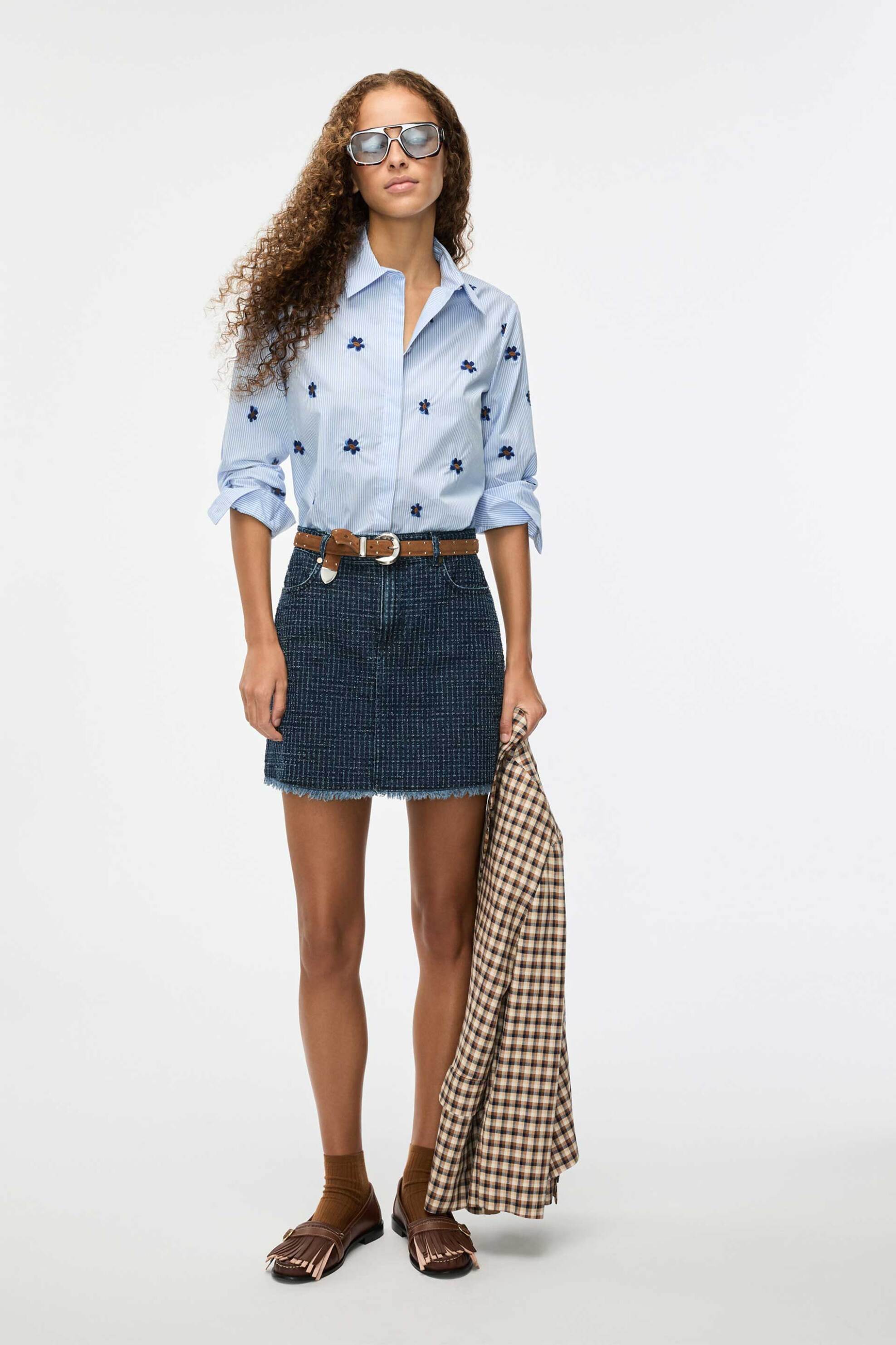 iBlues γυναικείο πουκάμισο με κέντημα "Iblbroncio" - 2617111041 Σιελ φωτογραφία