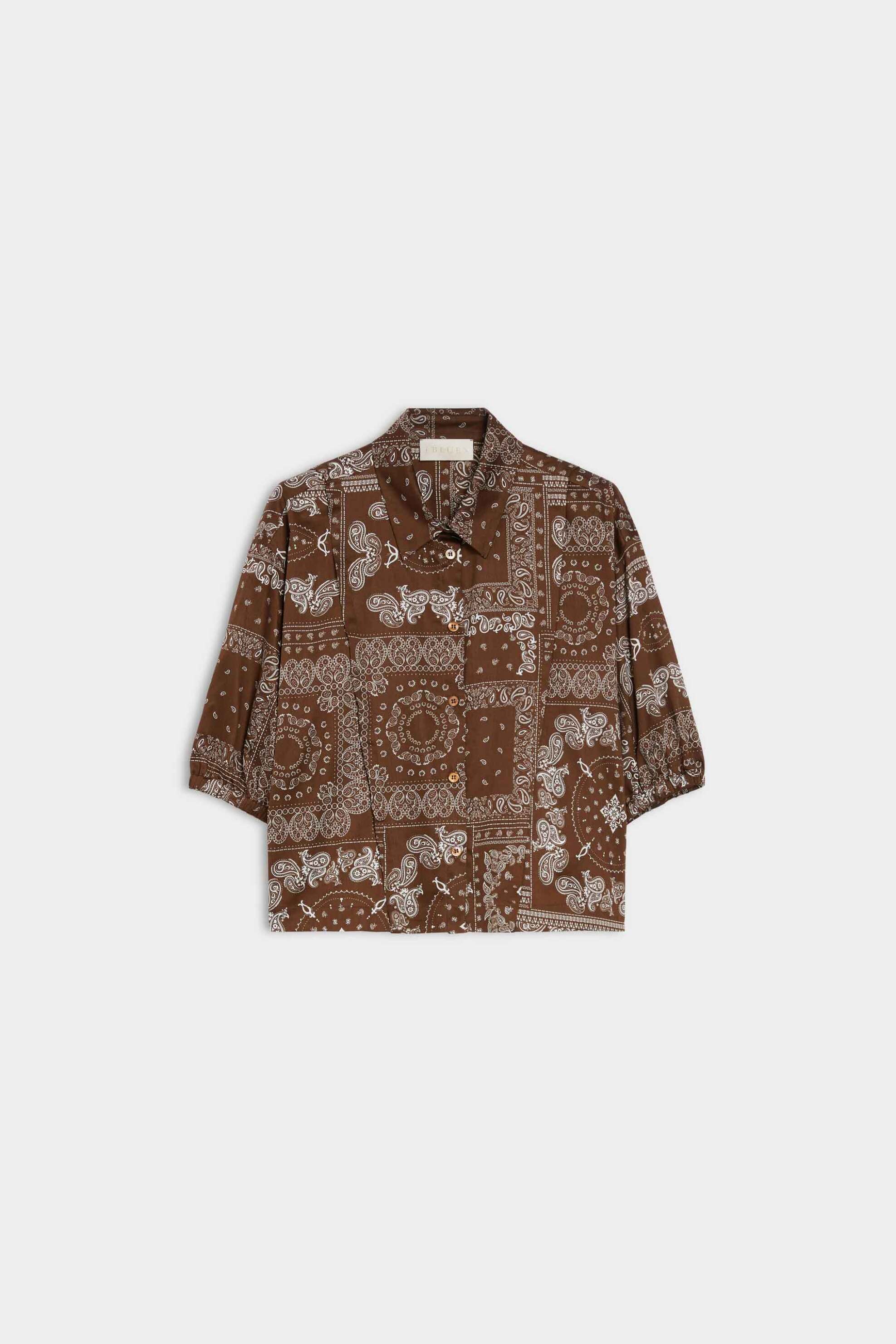 iBlues γυναικείο πουκάμισο με print "Iblabito" - 2617111281 Καφέ φωτογραφία