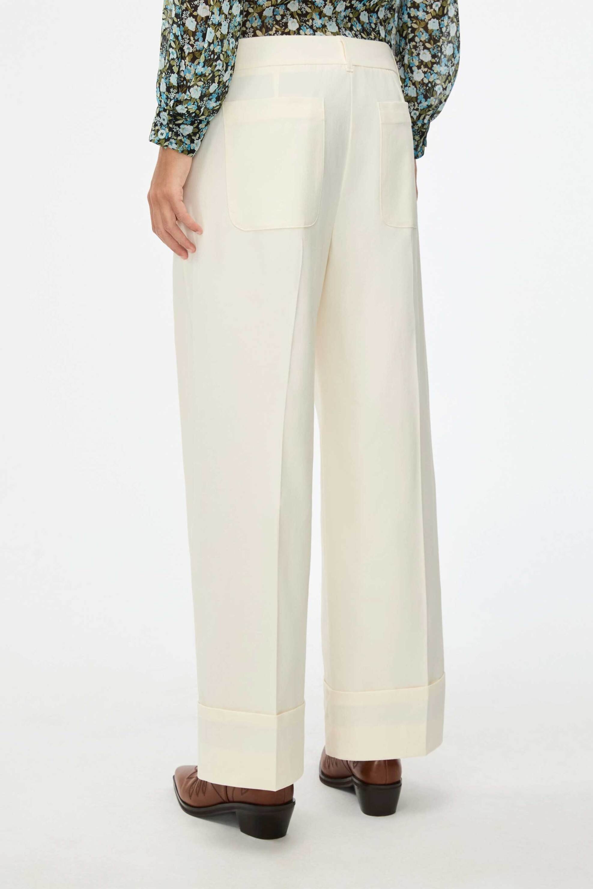 Iblues Γυναικείο Παντελόνι Wide Leg Iblscacco - 2617131091 Λευκό