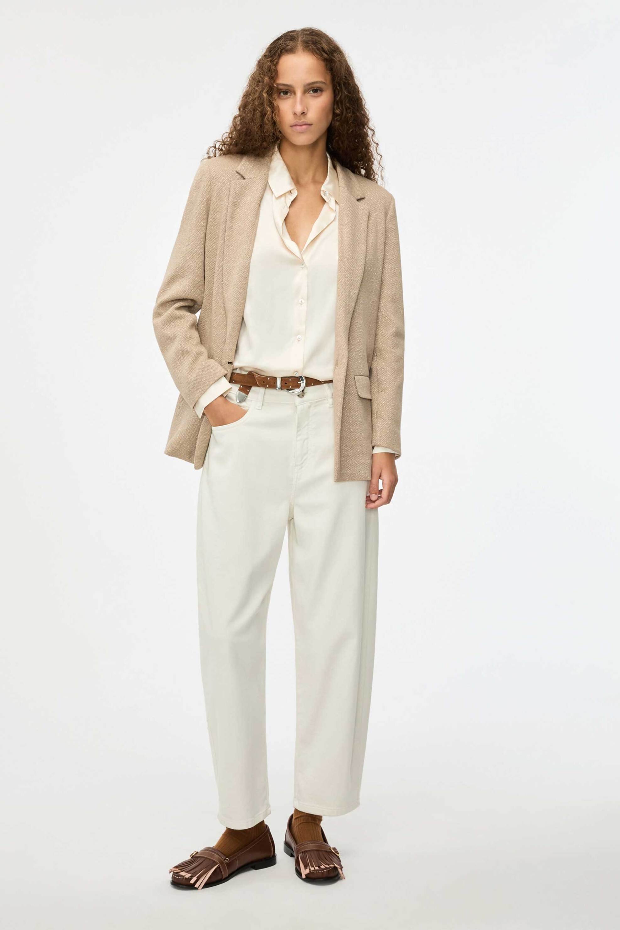 iBlues γυναικείο τζιν παντελόνι Barrel Cut "Iblnatale" - 2617131161 Κρέμ