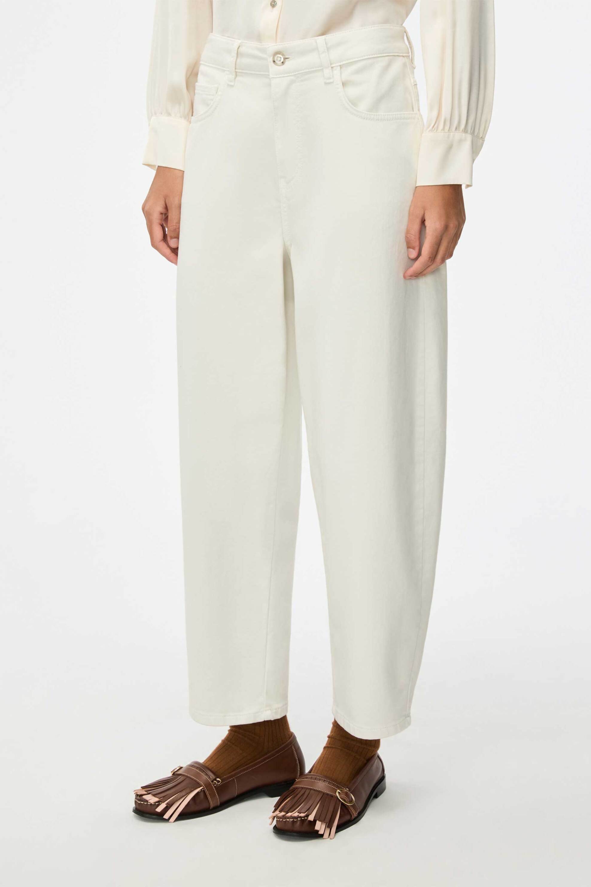 iBlues γυναικείο τζιν παντελόνι Barrel Cut "Iblnatale" - 2617131161 Κρέμ φωτογραφία