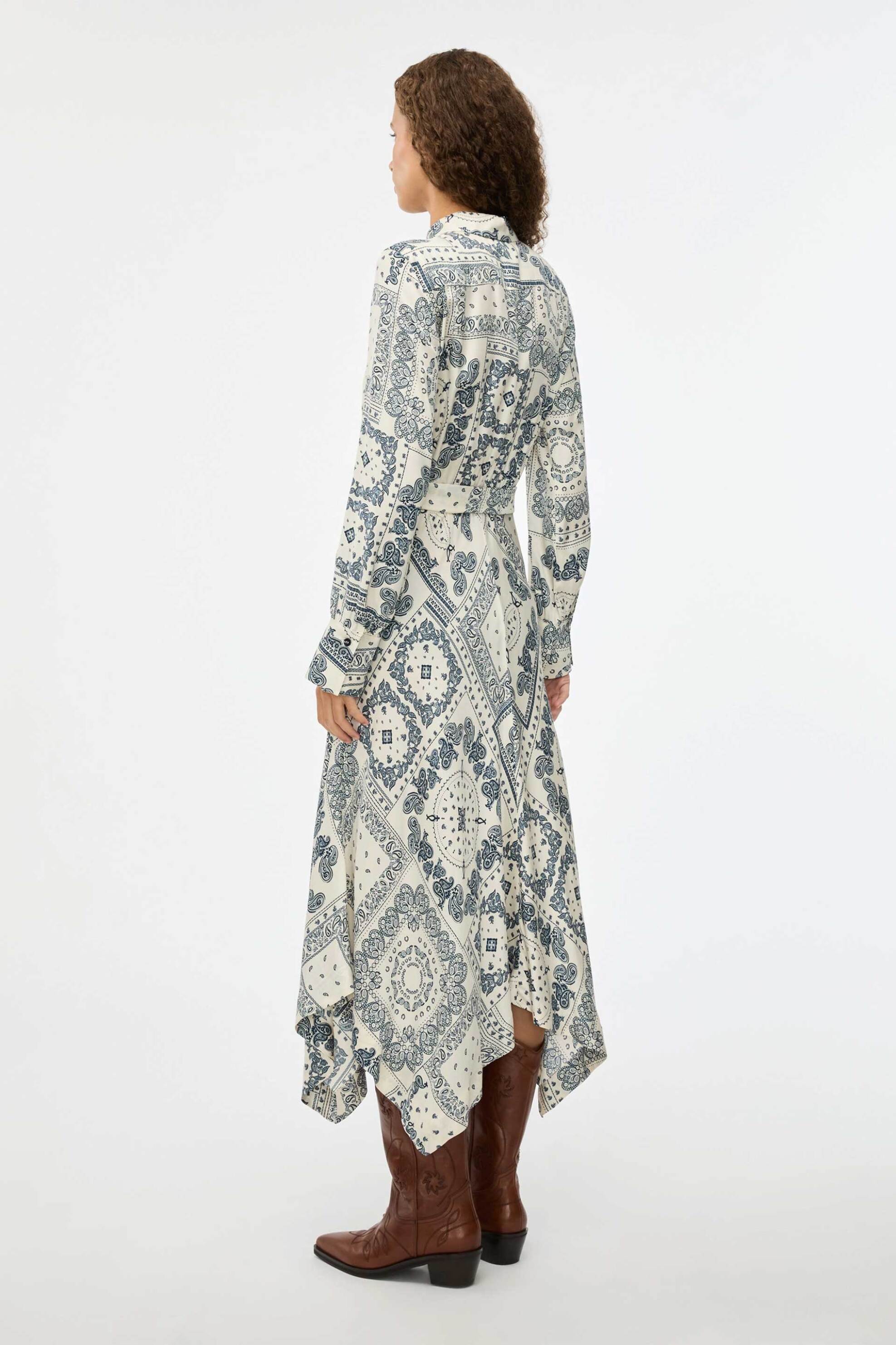 I BLUES iBlues γυναικείο φόρεμα midi με all-over print "Iblacaici" - 2617221071 Κρέμ - 3
