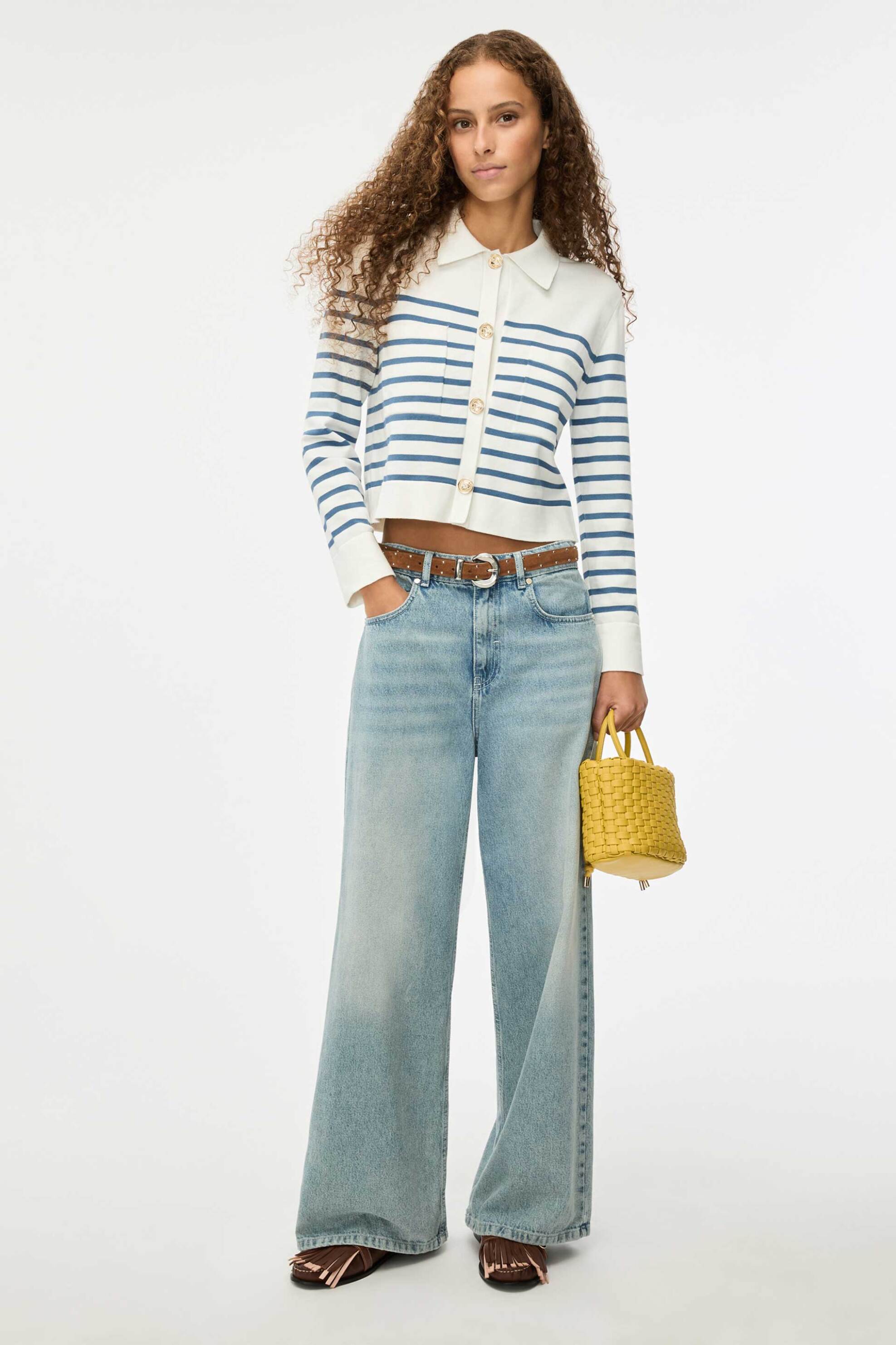 iBlues γυναικεία ζακέτα με ριγέ σχέδιο "Iblvolante" - 2617341071 Λευκό φωτογραφία