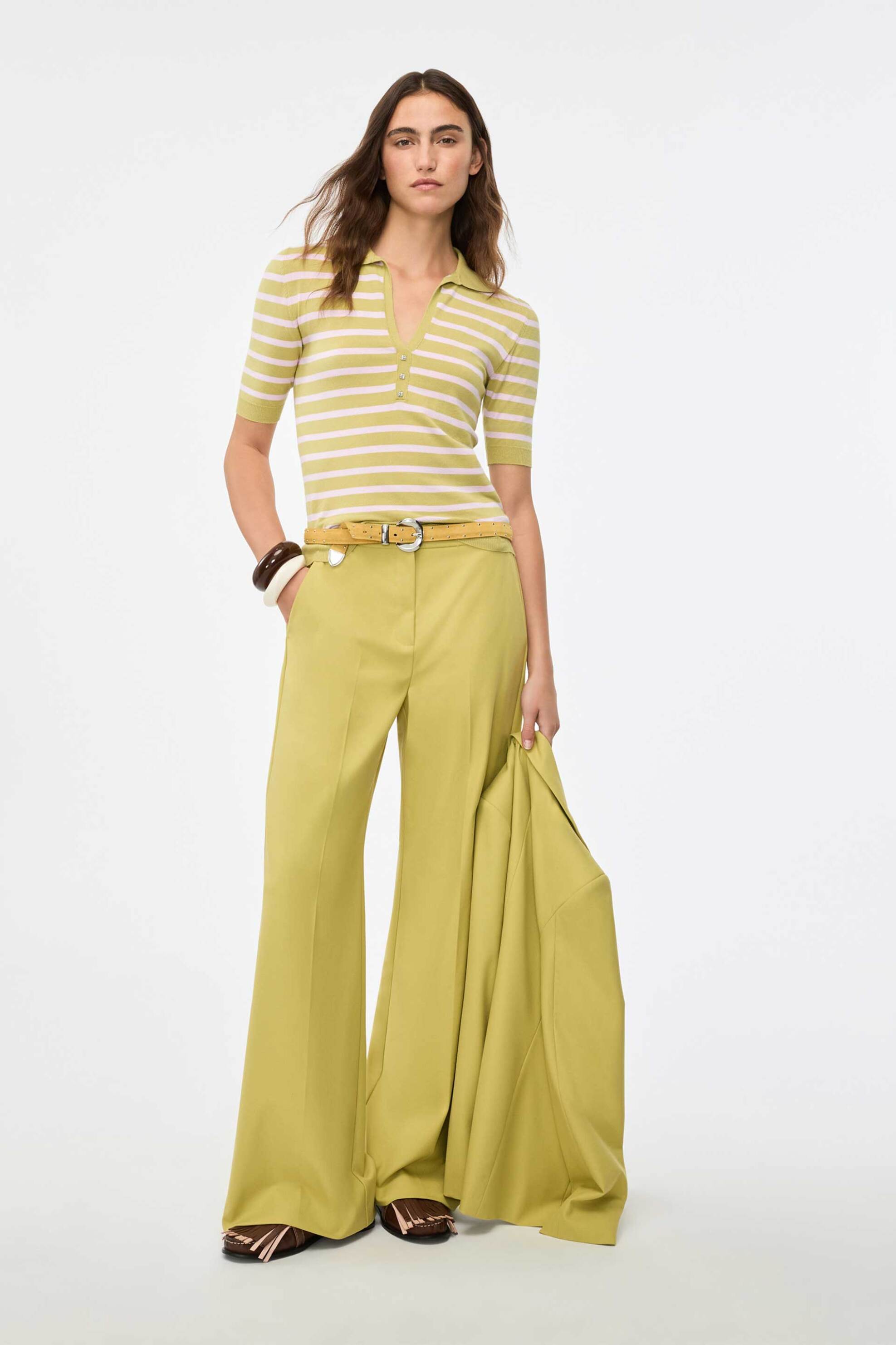 iBlues γυναικεία μπλούζα πόλο ριγέ "Iblgiostra" - 2617361091 Κίτρινο φωτογραφία