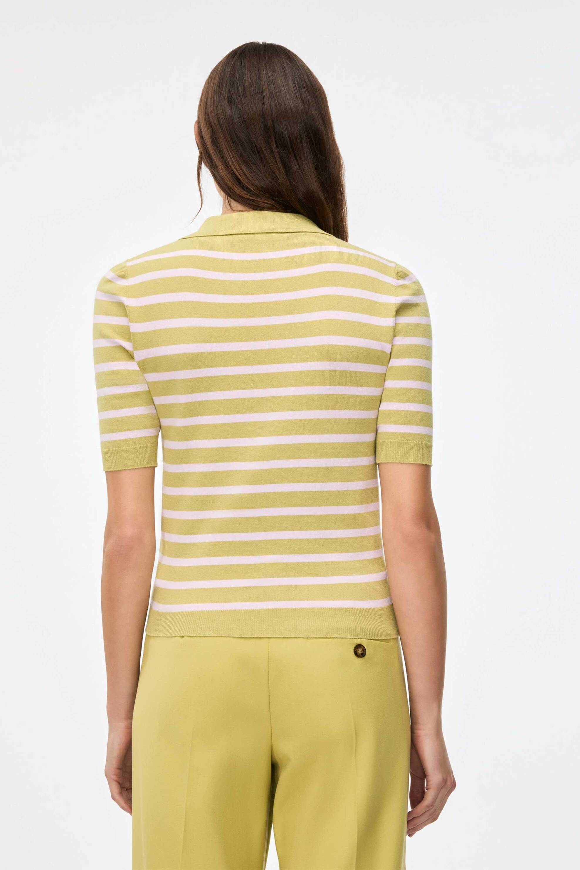 iBlues γυναικεία μπλούζα πόλο ριγέ "Iblgiostra" - 2617361091 Κίτρινο φωτογραφία