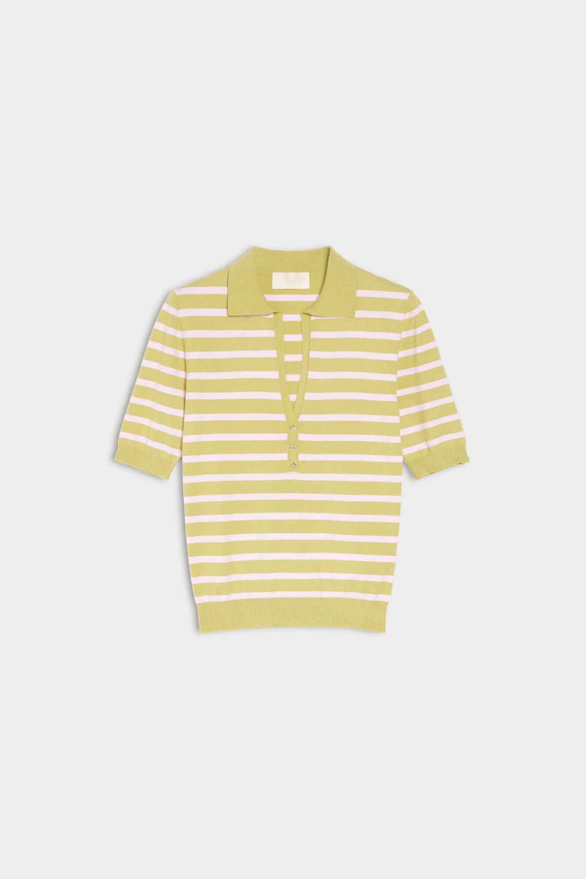 iBlues γυναικεία μπλούζα πόλο ριγέ "Iblgiostra" - 2617361091 Κίτρινο φωτογραφία