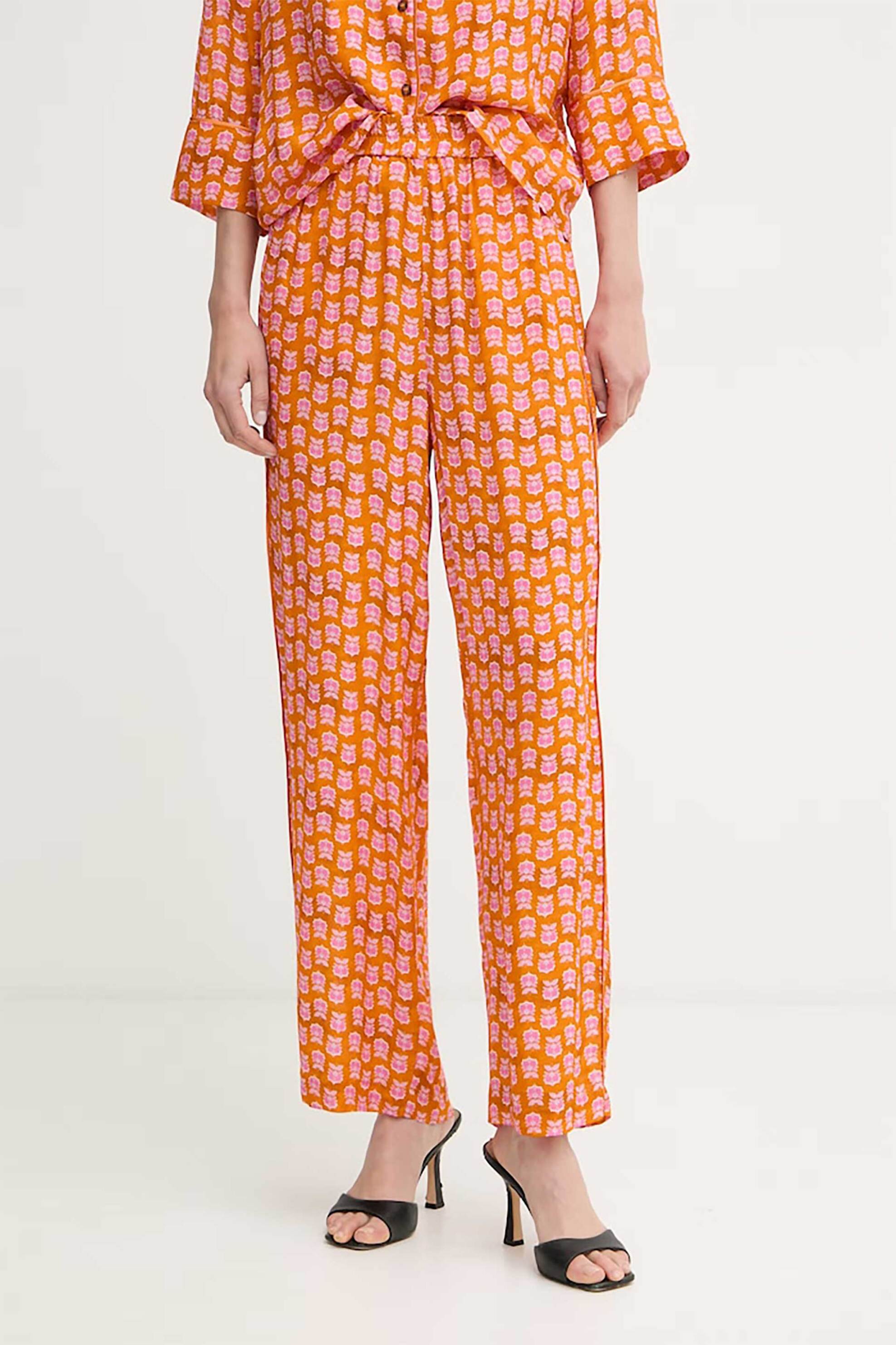 iBlues γυναικείο παντελόνι με all-over print Regular Fit - 2617131172200 Πορτοκαλί