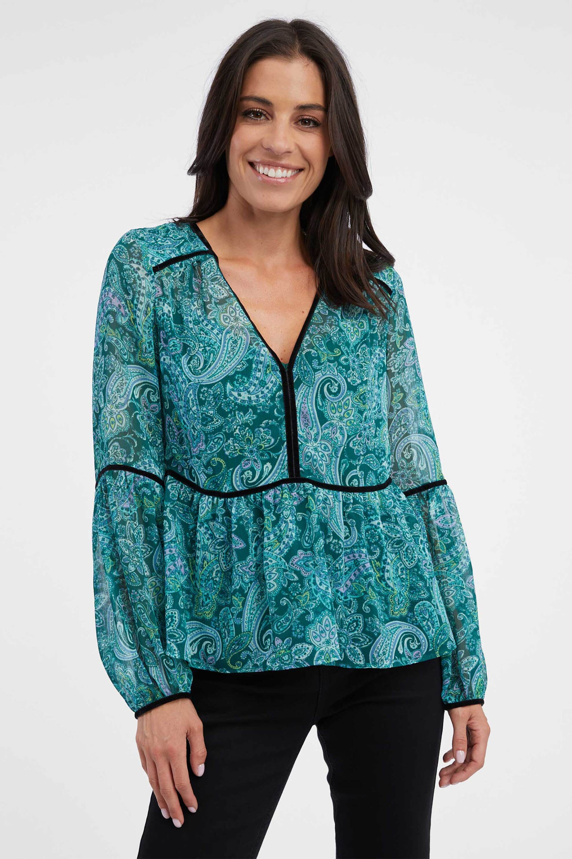 ORSAY Orsay γυναικεία μπλούζα με ethnic pattern - 650265 -PA00-2395 Τυρκουάζ