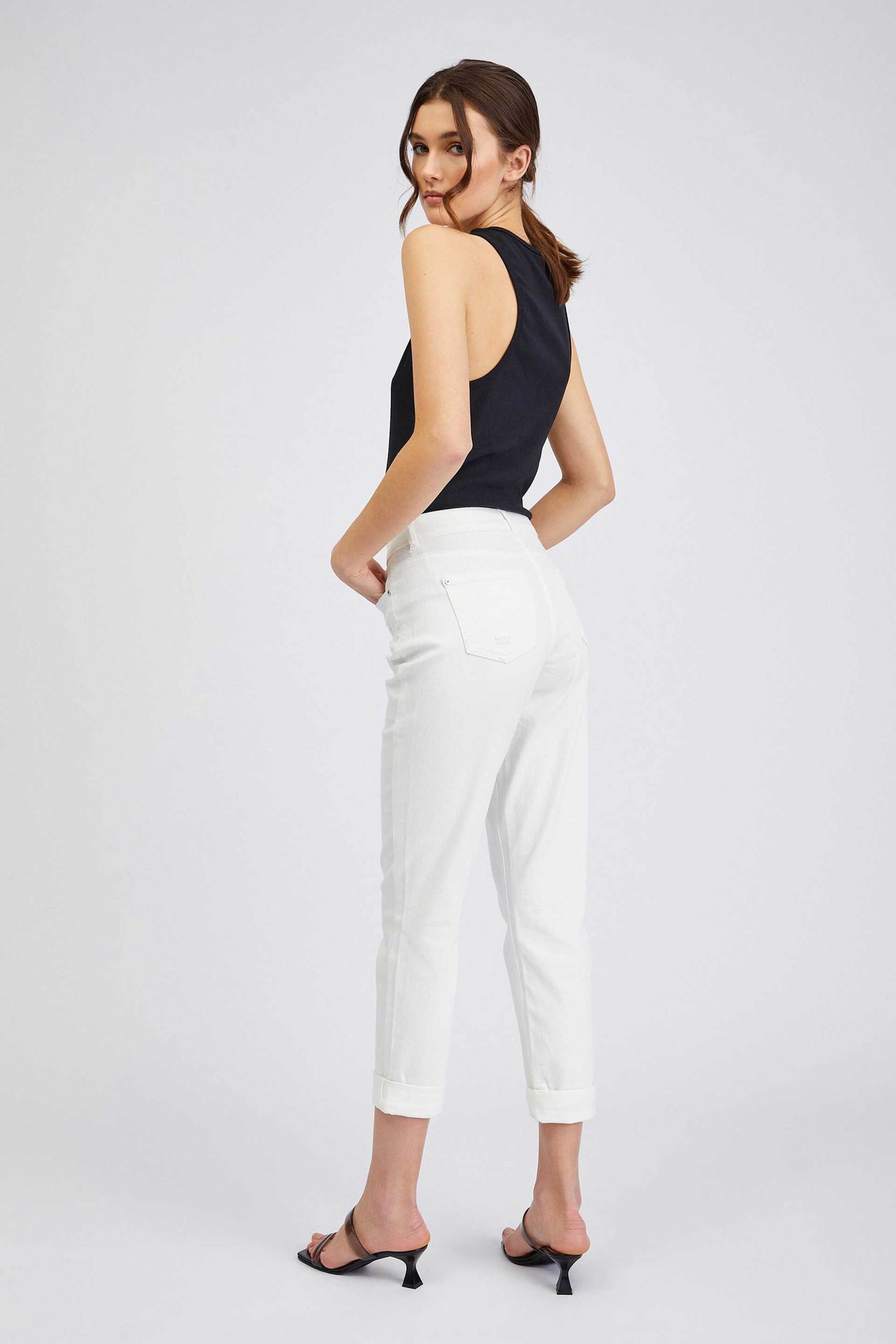 Orsay γυναικείο τζην παντελόνι cropped Boyfriend Fit - 314093 -X00-0000 Λευκό φωτογραφία